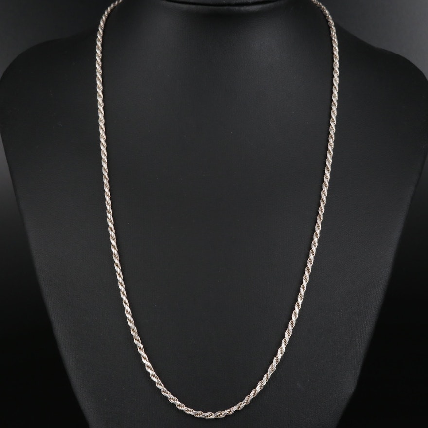 Sterling French Rope Chain Necklace