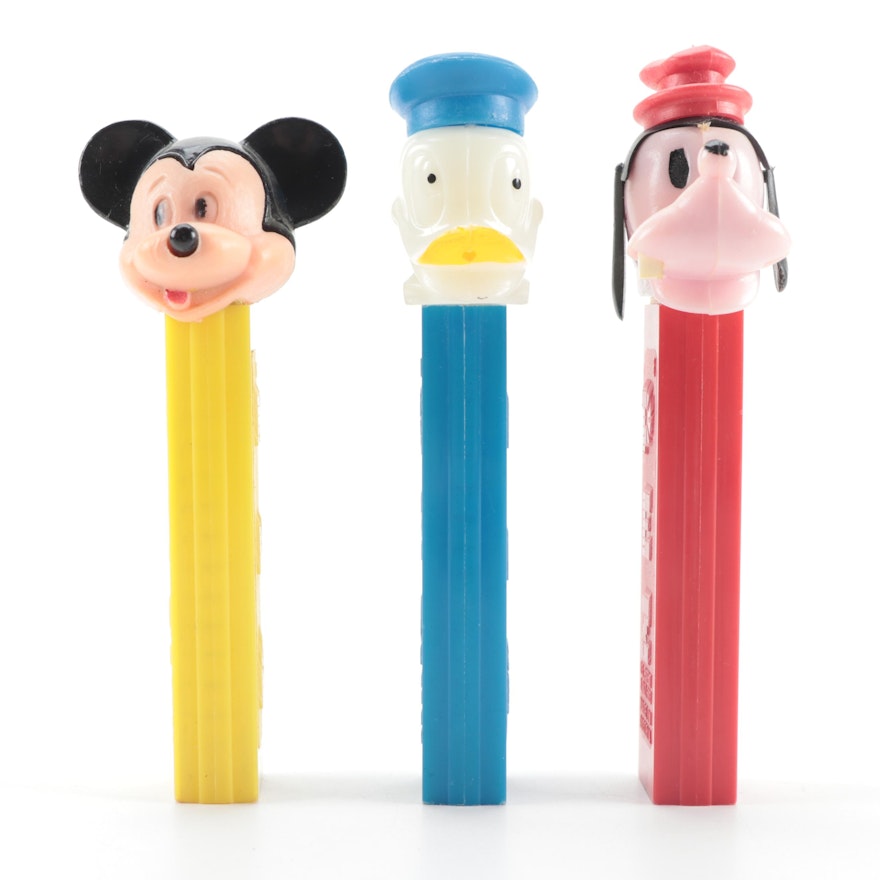 PEZ Walt Disney "Donald Duck," "Mickey Mouse," and "Goofy" Candy Dispensers