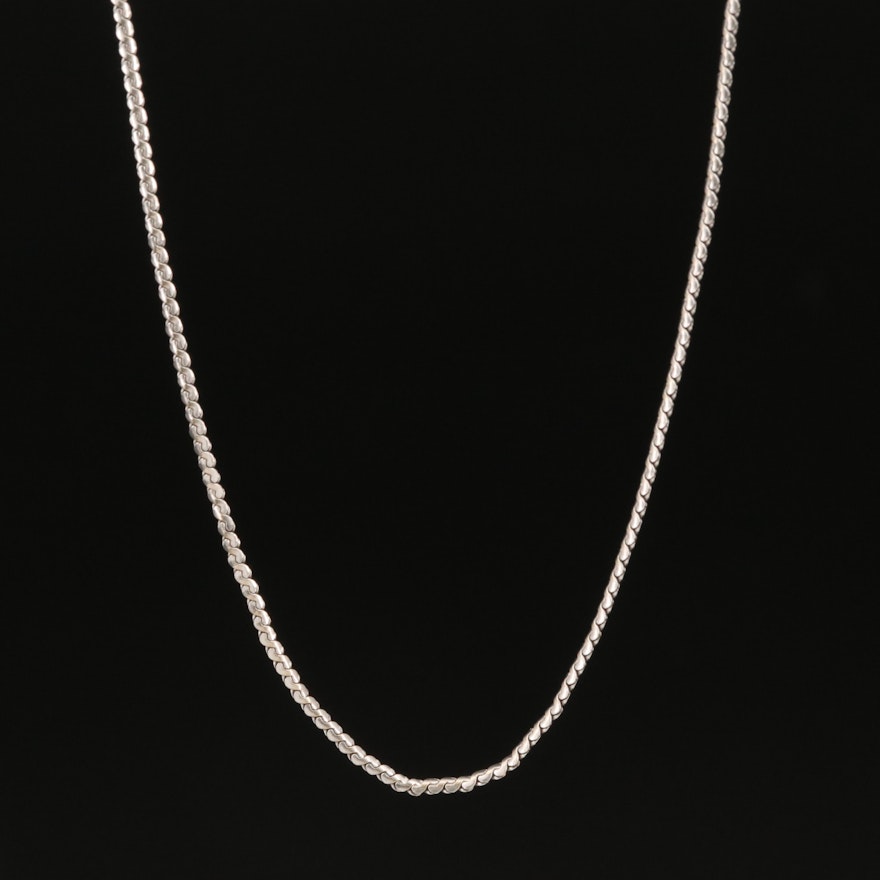 18K Uno A Erre Serpentine Chain Link Necklace