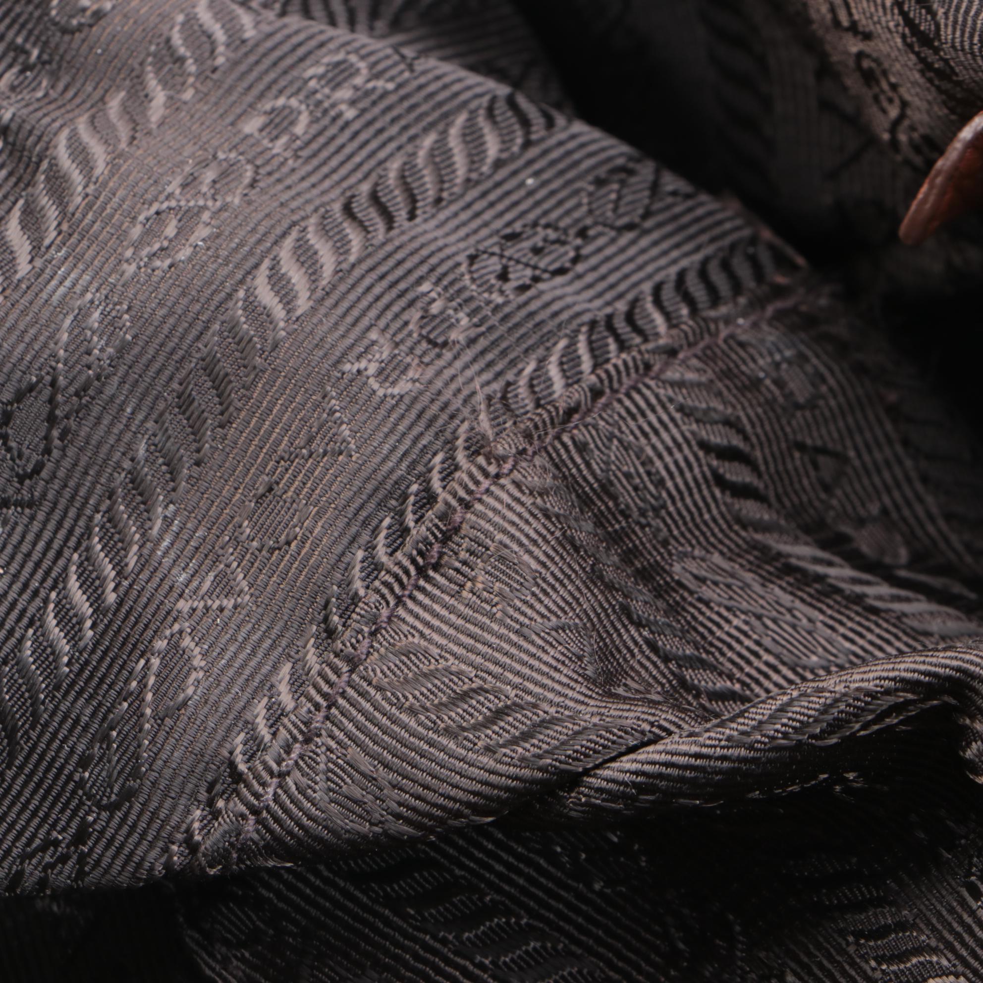 Prada Bauletto Bag BR3091 in Nocciolo Vitello Daino Print Leather