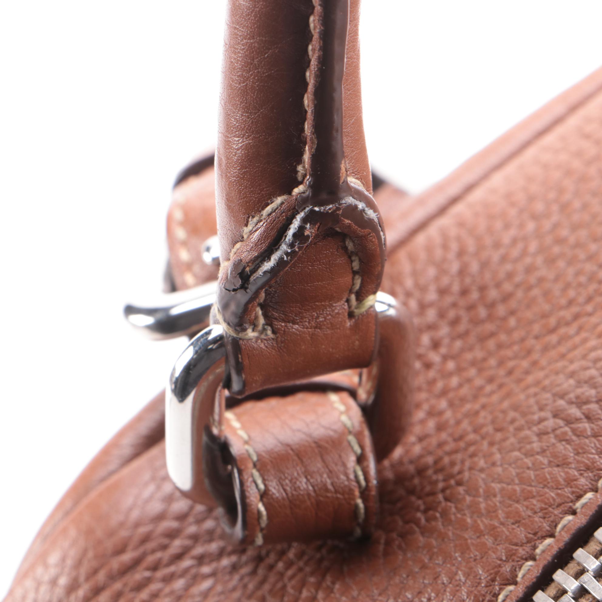 Prada Bauletto Bag BR3091 in Nocciolo Vitello Daino Print Leather