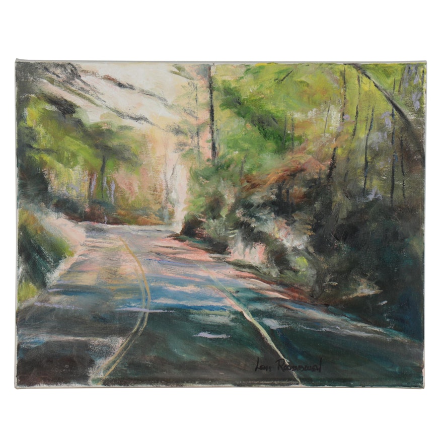 Leigh Rodenbough Oil Painting of Forest Roadway