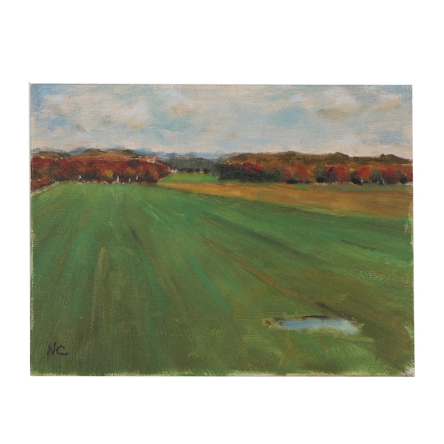 Natalia Clarke Landscape Study Oil Painting, 21st Century
