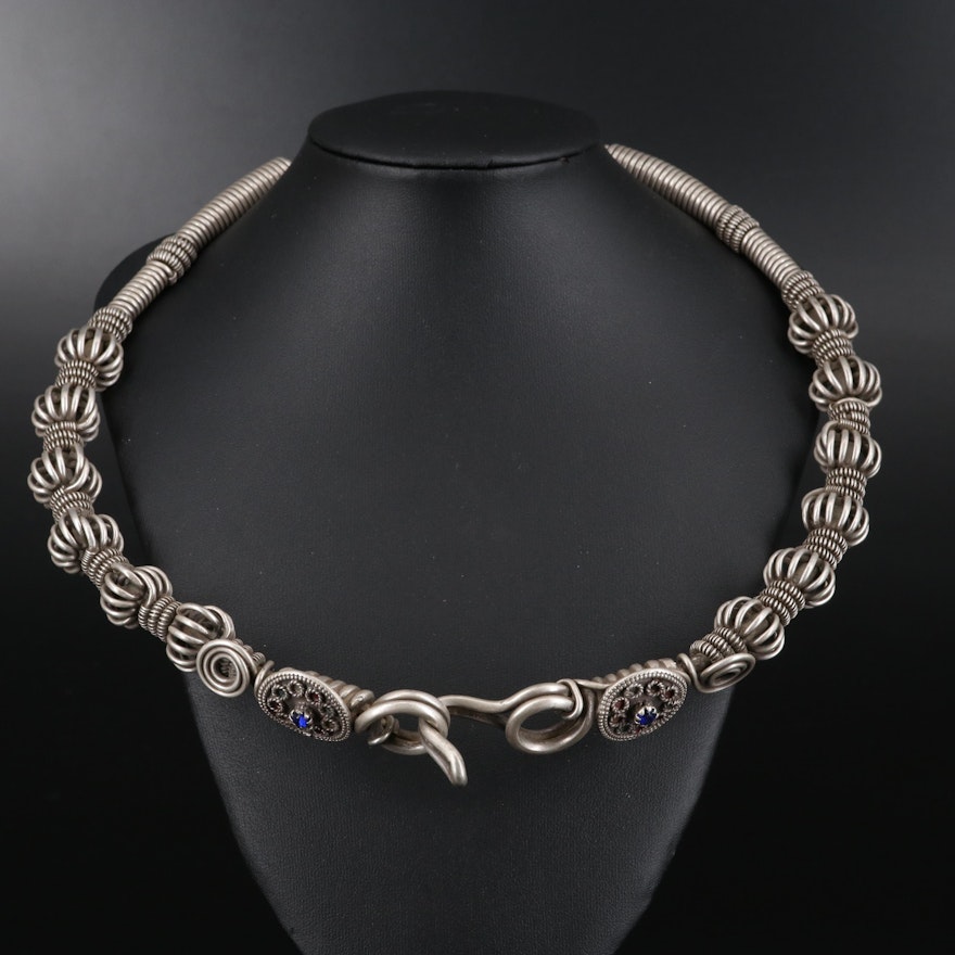 Pakistani 800 Silver Kalash Necklace