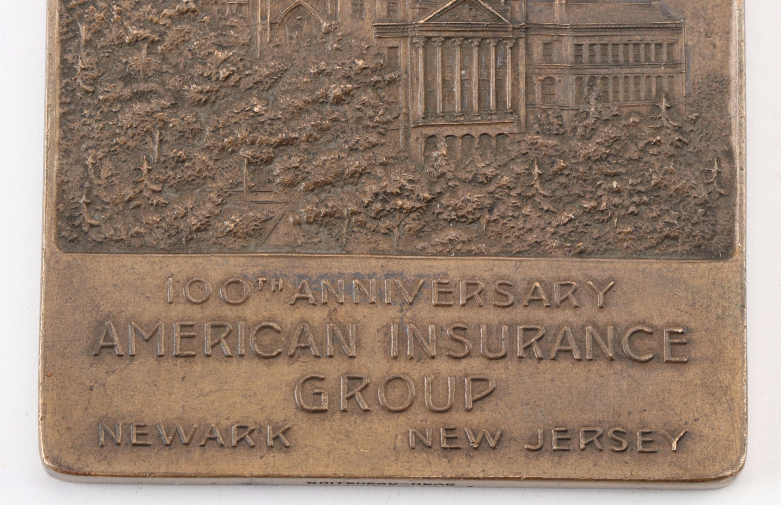American Insurance "100th Anniversary" Bronze Paperweight