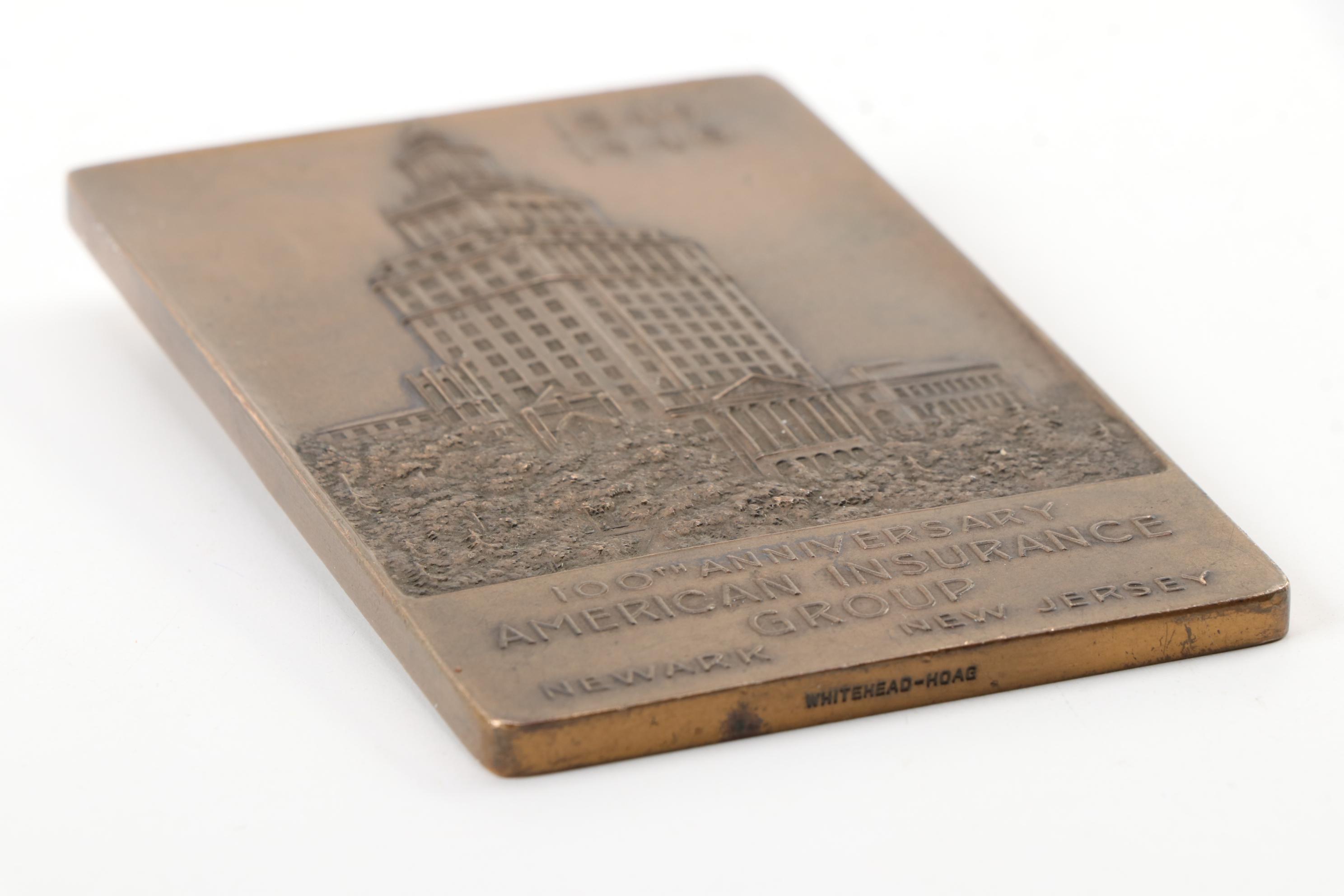 American Insurance "100th Anniversary" Bronze Paperweight