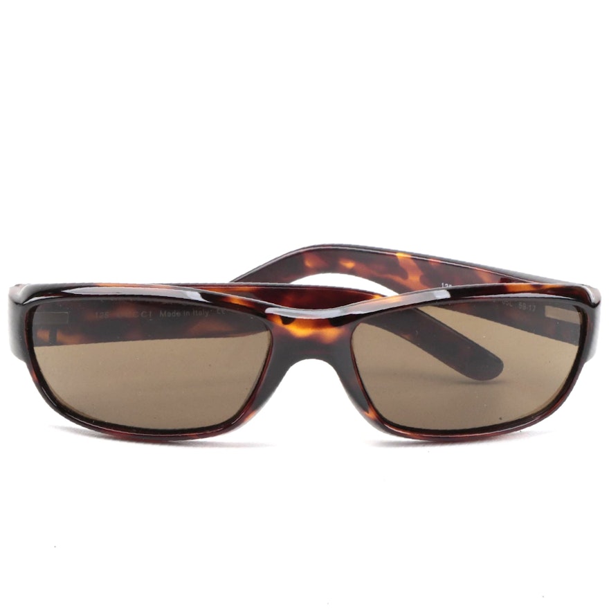 Gucci 1410/S Brown Tortoise Acetate Sunglasses with Solid Brown Lenses