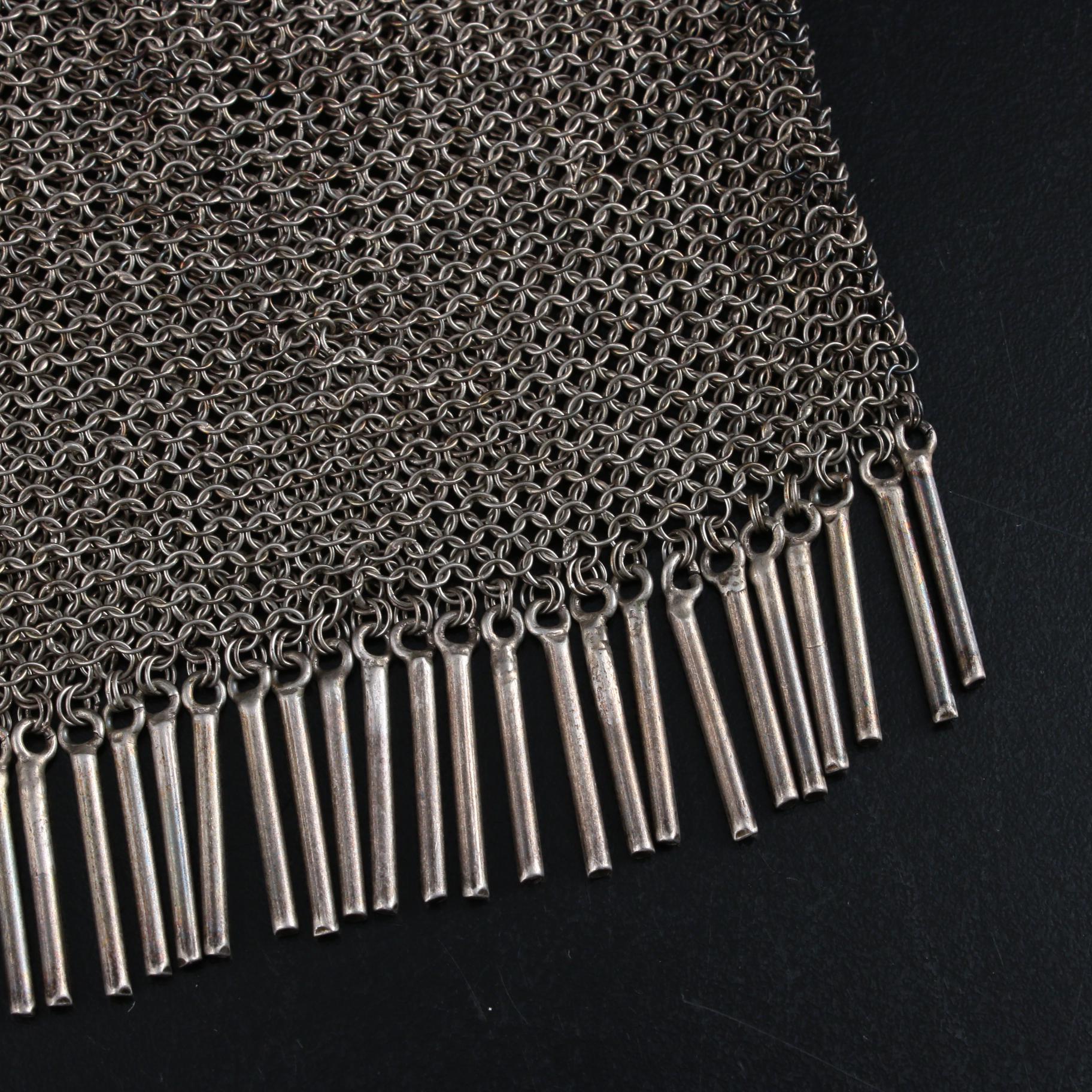 Russian 800 Silver Frame Bag with Elephant and Lion Motif