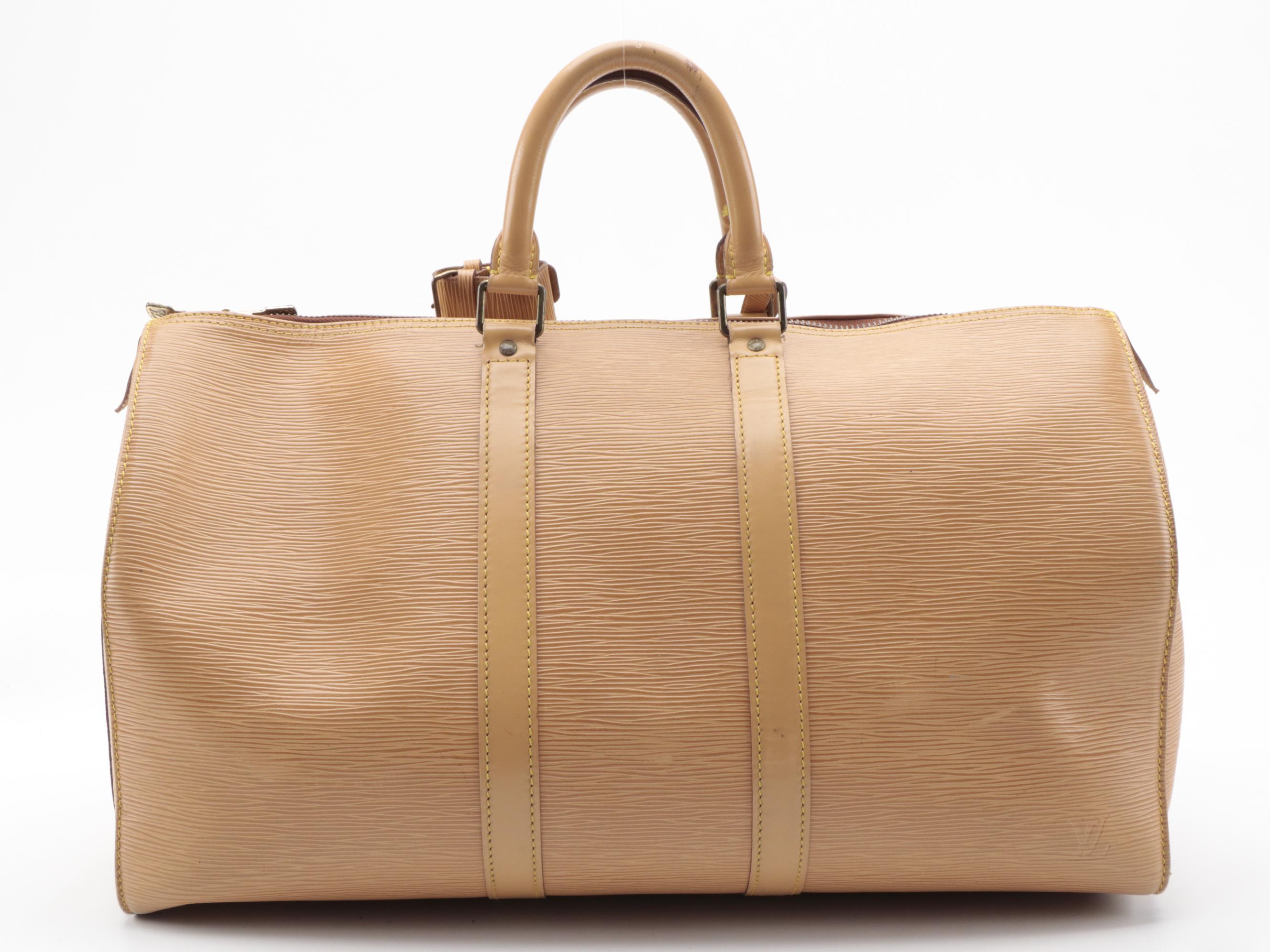 Modified Louis Vuitton Keepall 45 in Winnipeg Sable Epi Leather