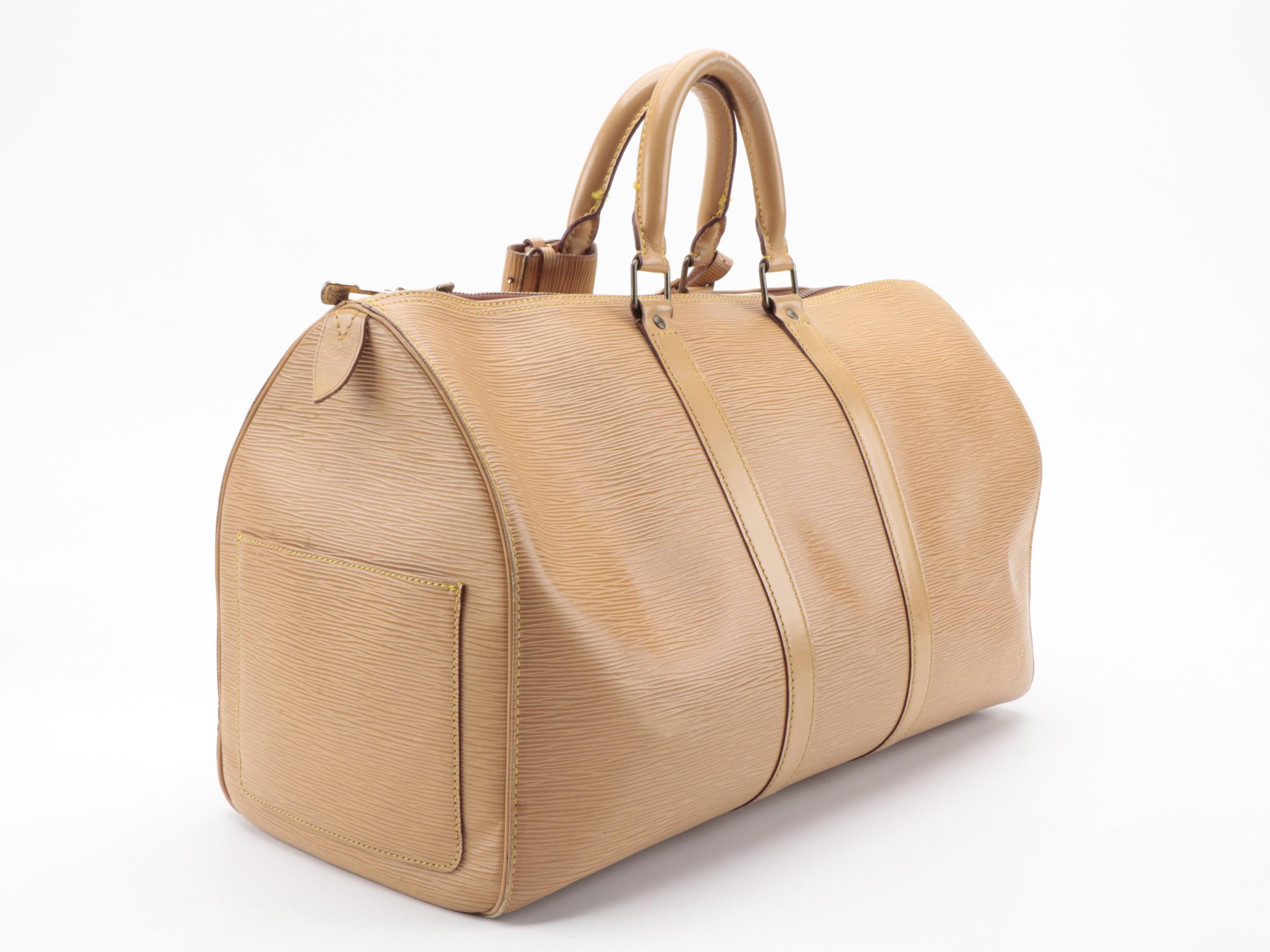 Modified Louis Vuitton Keepall 45 in Winnipeg Sable Epi Leather