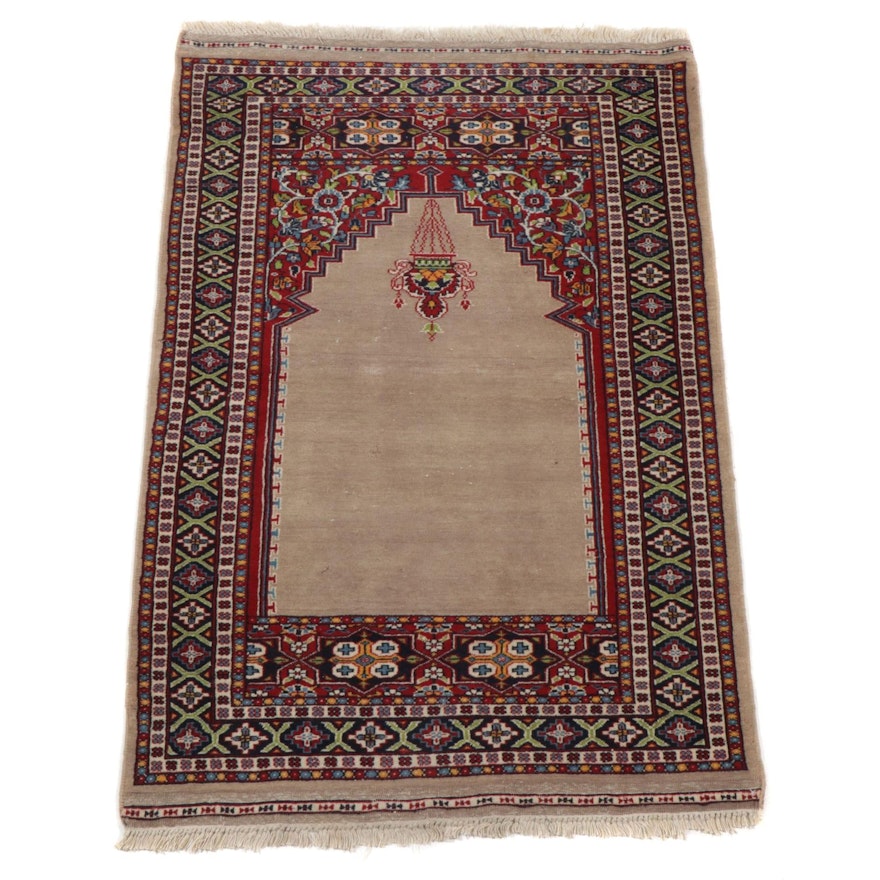 3'1 x 4'10 Hand-Knotted Pakistani Turkish Prayer Rug, 1990s