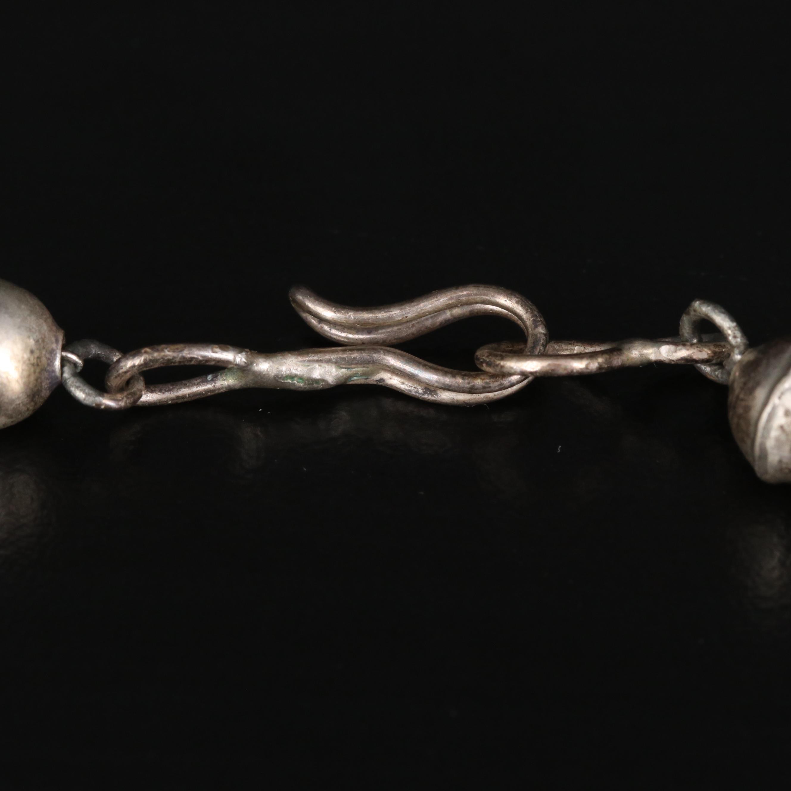 Roy Vandever Navajo Diné Mother of Pearl Squash Blossom Necklace with Naja