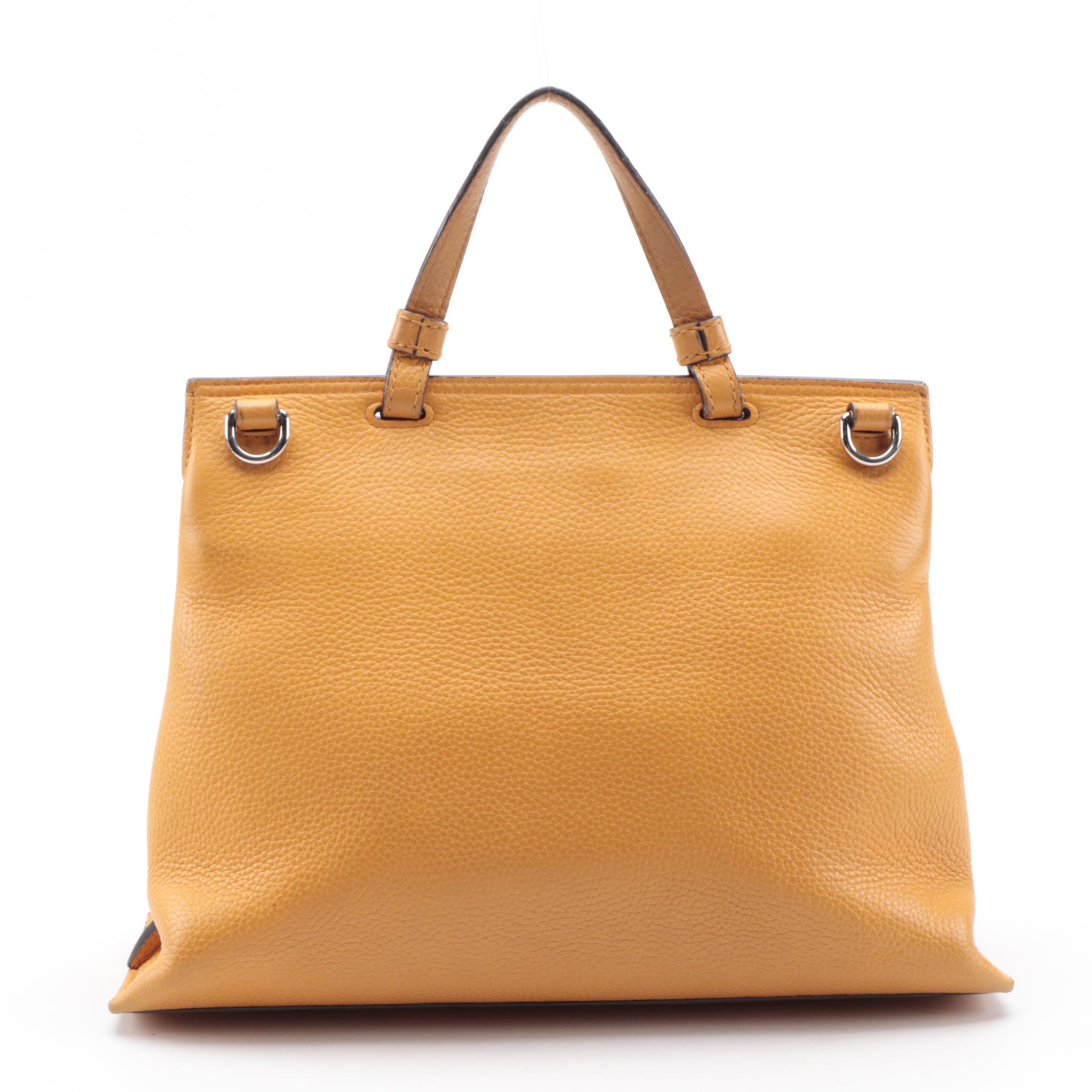 Gucci Bamboo Daily Two-Way Bag in Orange Pebbled Leather