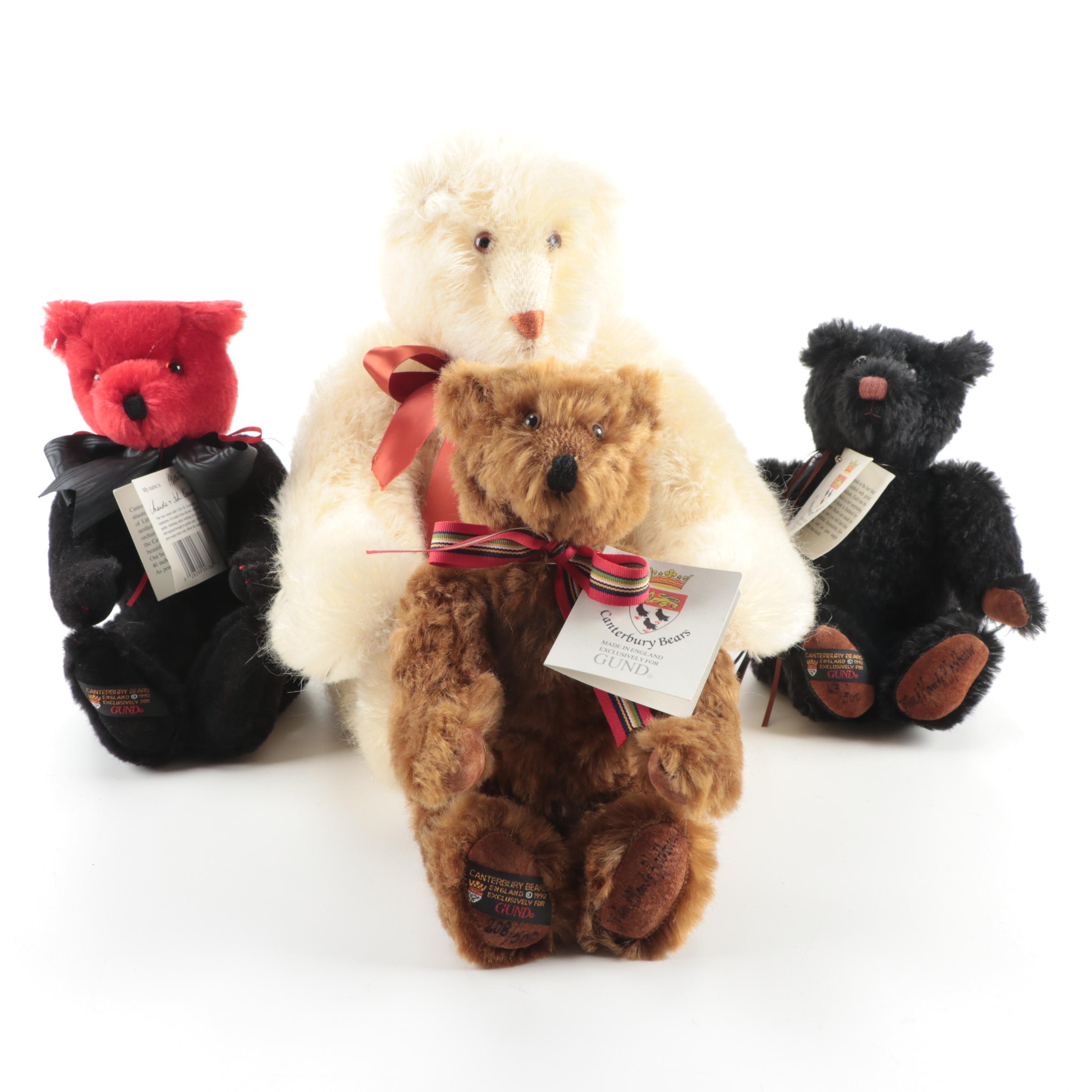 GUND Limited Edition Canterbury Stuffed Bears with Original Packaging, 1992
