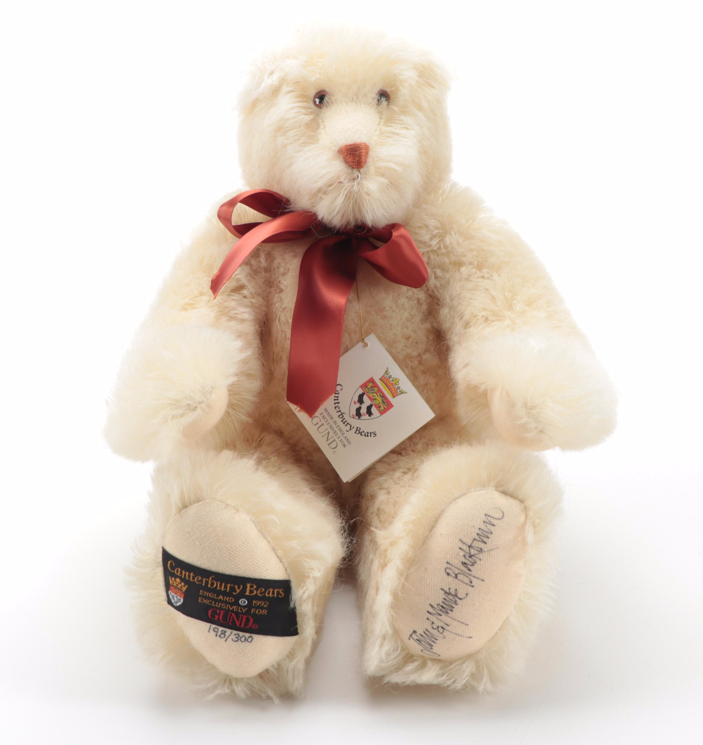 GUND Limited Edition Canterbury Stuffed Bears with Original Packaging, 1992