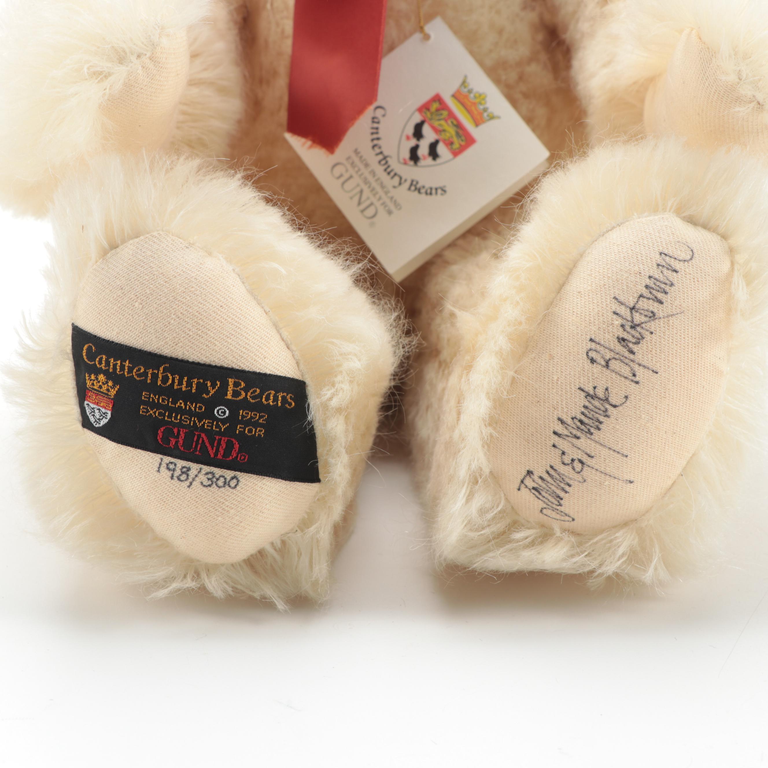 GUND Limited Edition Canterbury Stuffed Bears with Original Packaging, 1992