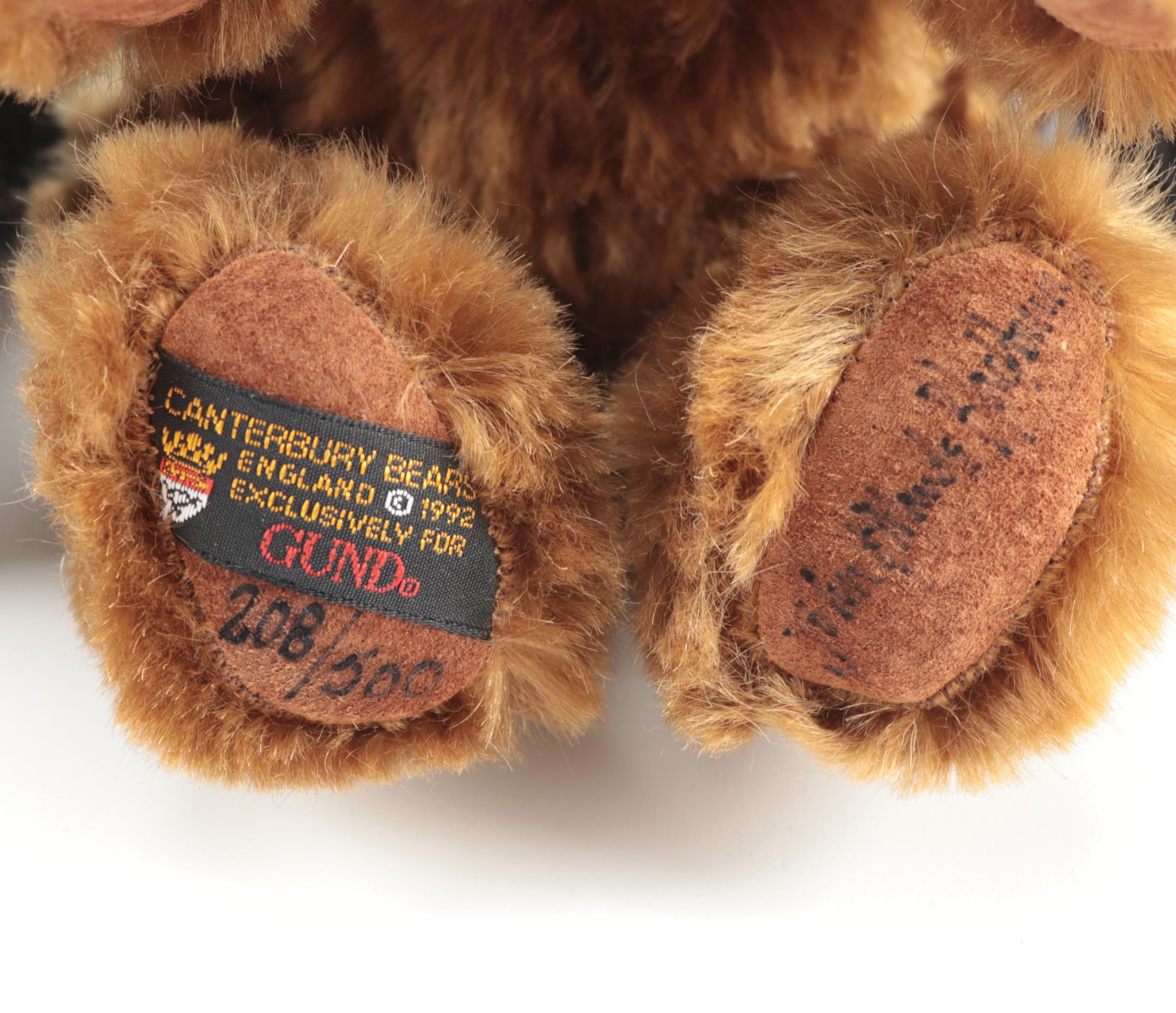 GUND Limited Edition Canterbury Stuffed Bears with Original Packaging, 1992