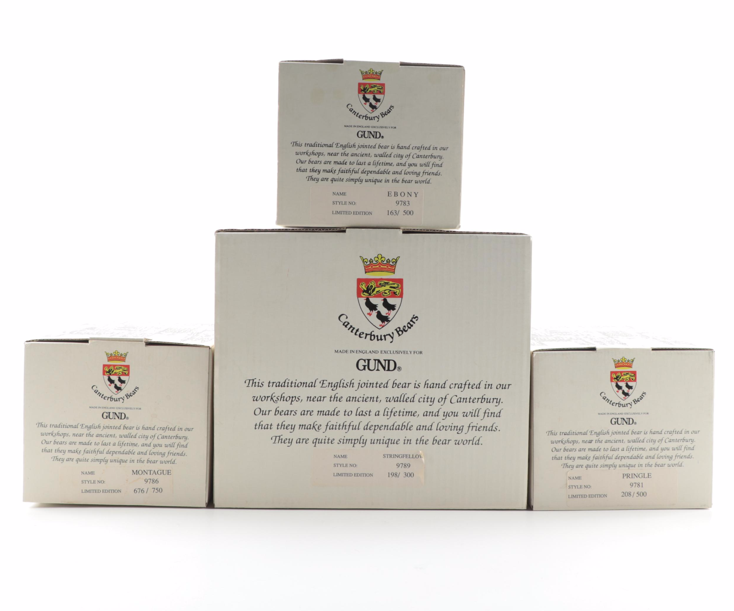 GUND Limited Edition Canterbury Stuffed Bears with Original Packaging, 1992