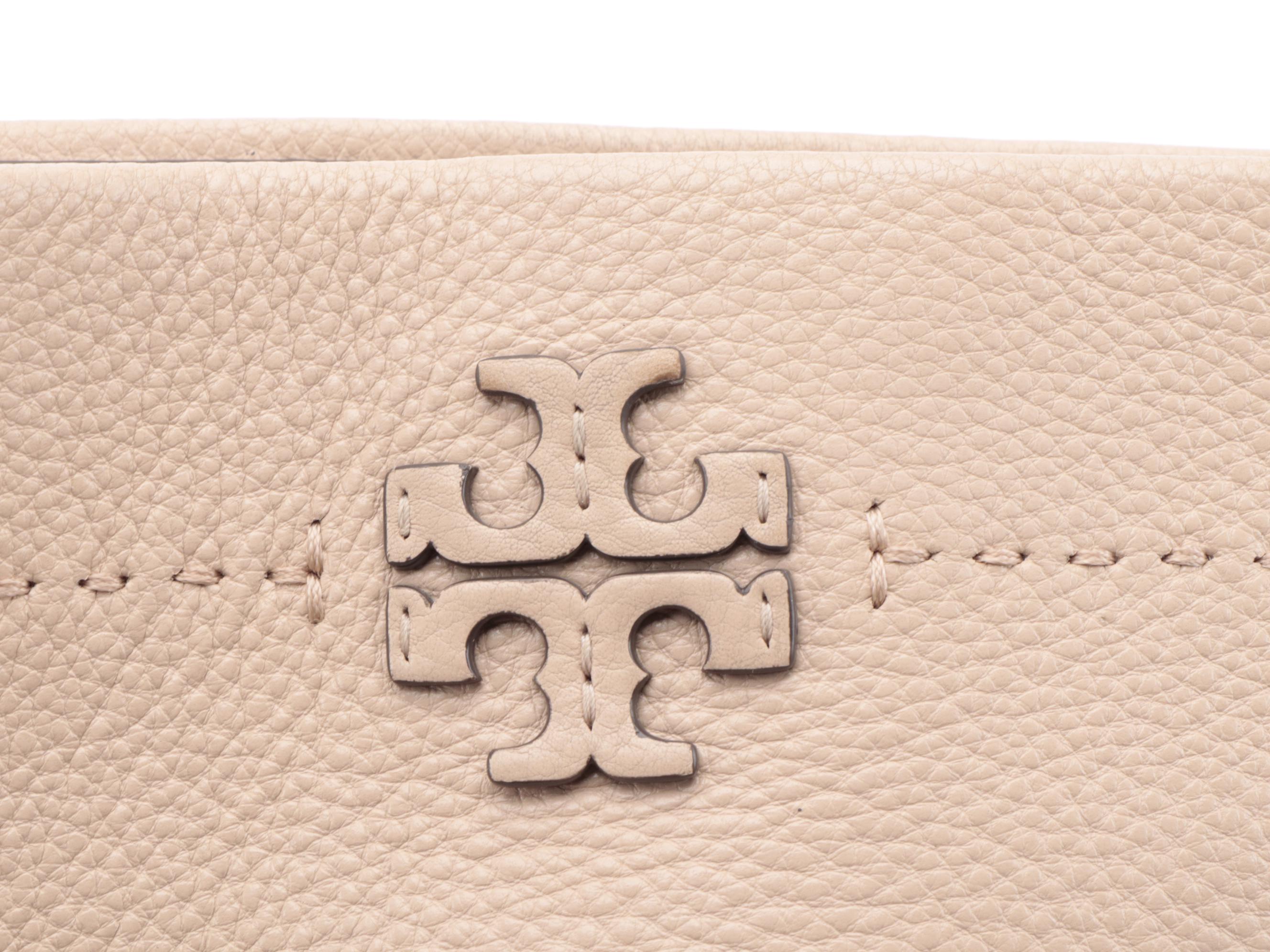 Tory Burch McGraw Swingpack Tassel Crossbody Bag in Taupe Pebble Grain Leather