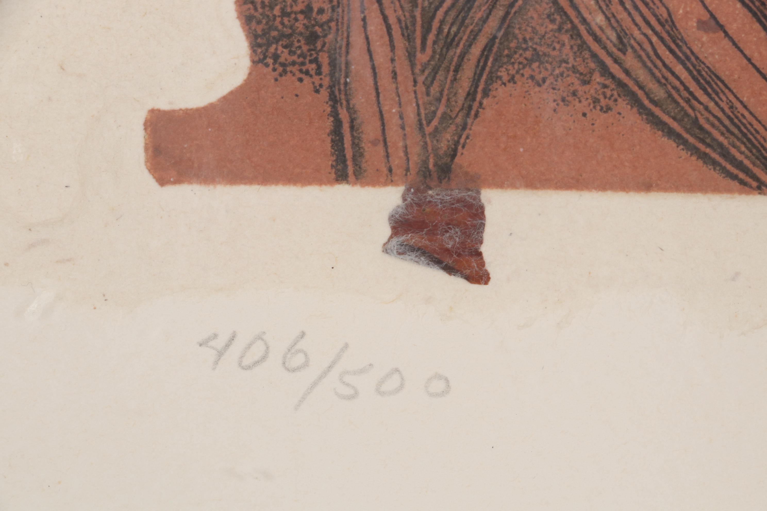 Frances Vella Embossed Color Etching "Irises," Late 20th Century