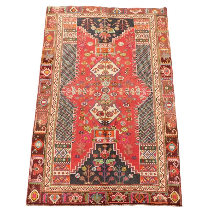 4'10 x 8'2 Hand-Knotted Persian Shahsavan Wool Area Rug