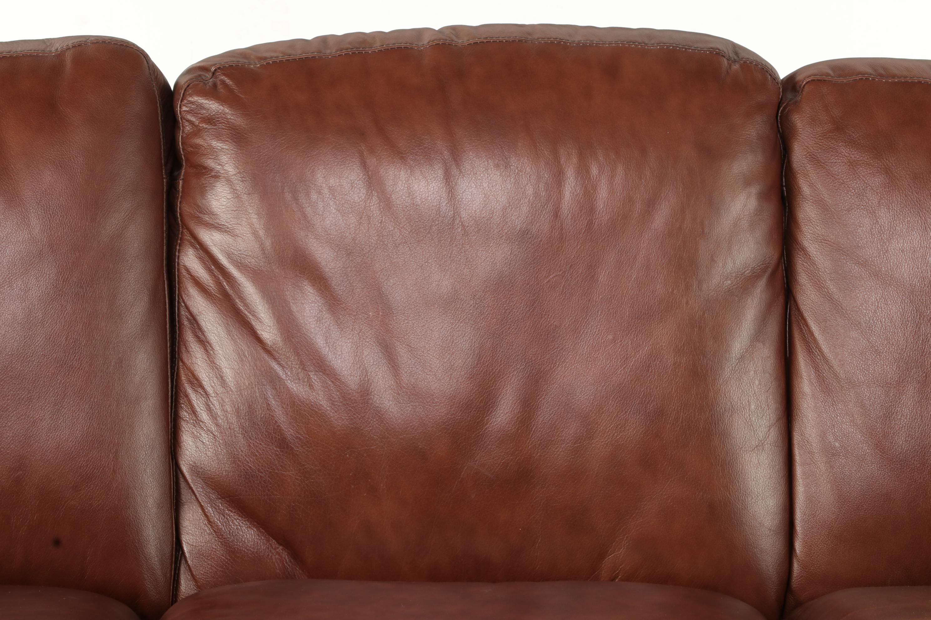 Robinson & Robinson Brass-Tacked Leather Sofa