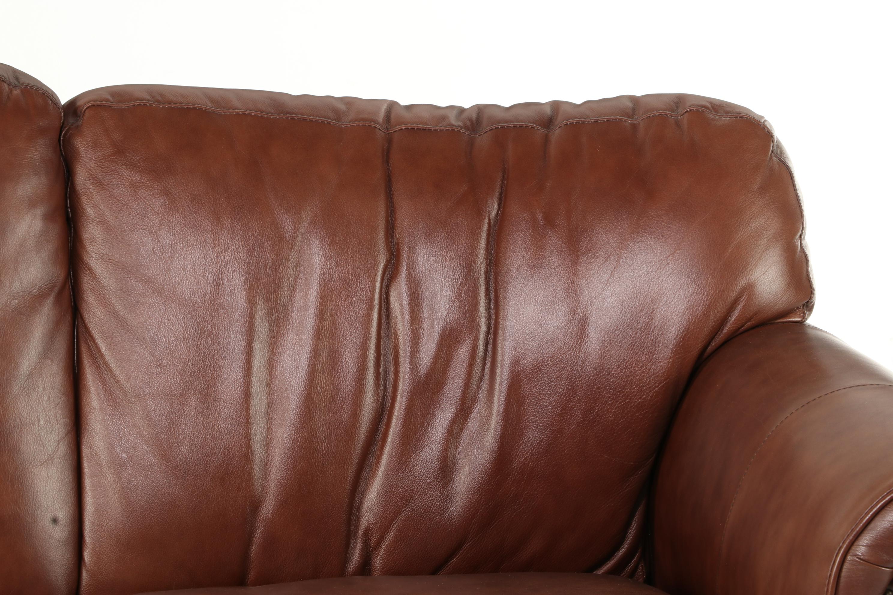 Robinson & Robinson Brass-Tacked Leather Sofa