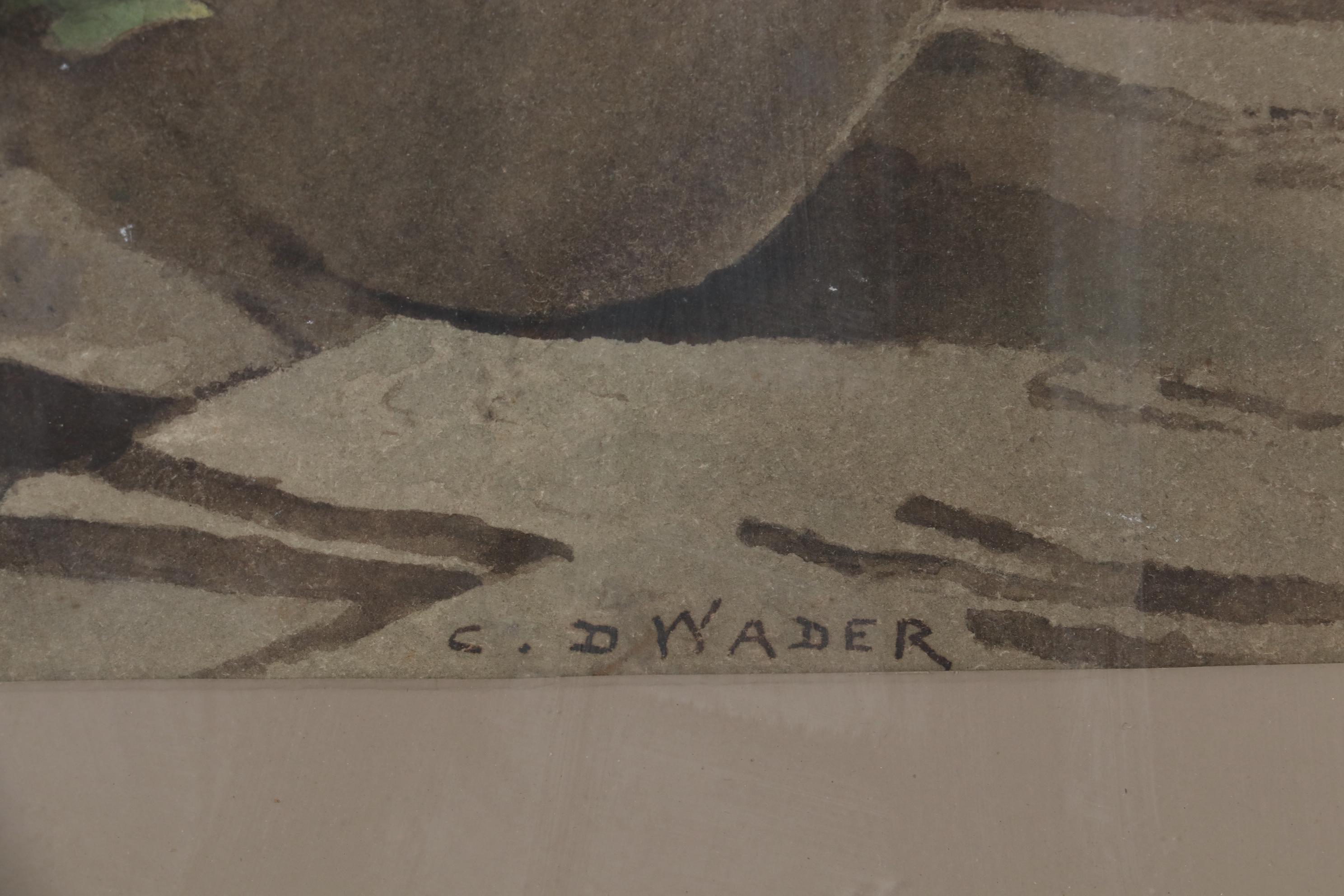 Charles Dickens Wader Landscape Watercolor Painting of Rock Formations