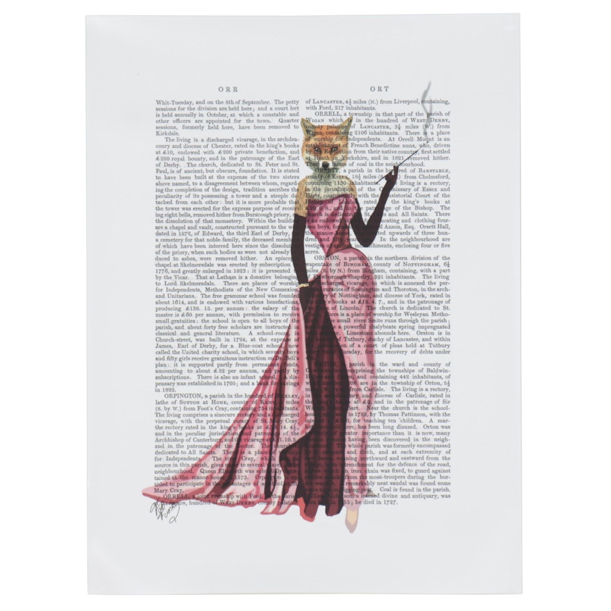 Giclée of Anthropomorphic Fox in a Gown