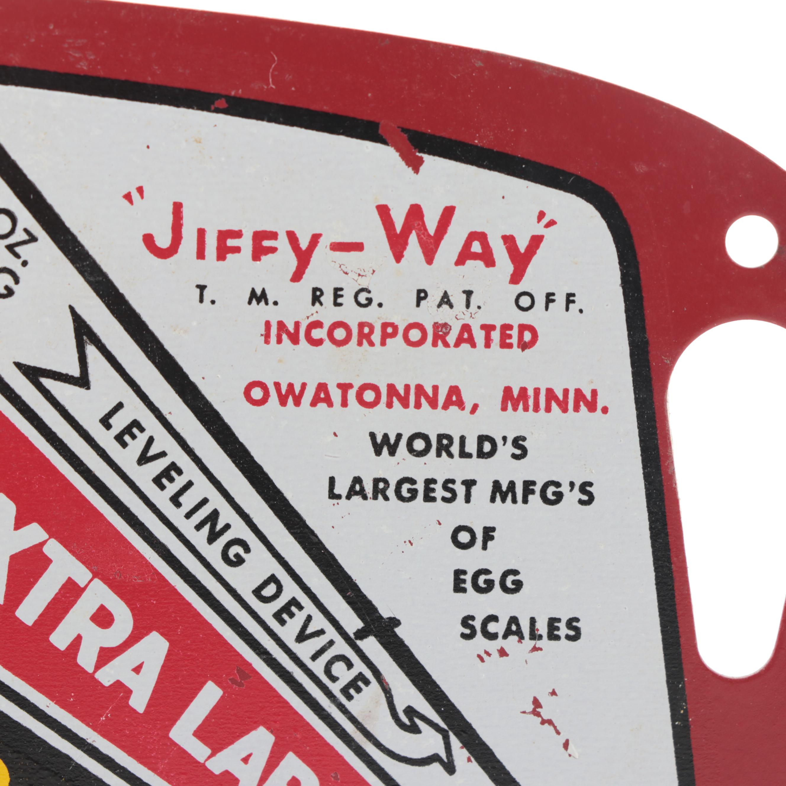Jiffy-Way Red Metal Egg Scale, Vintage