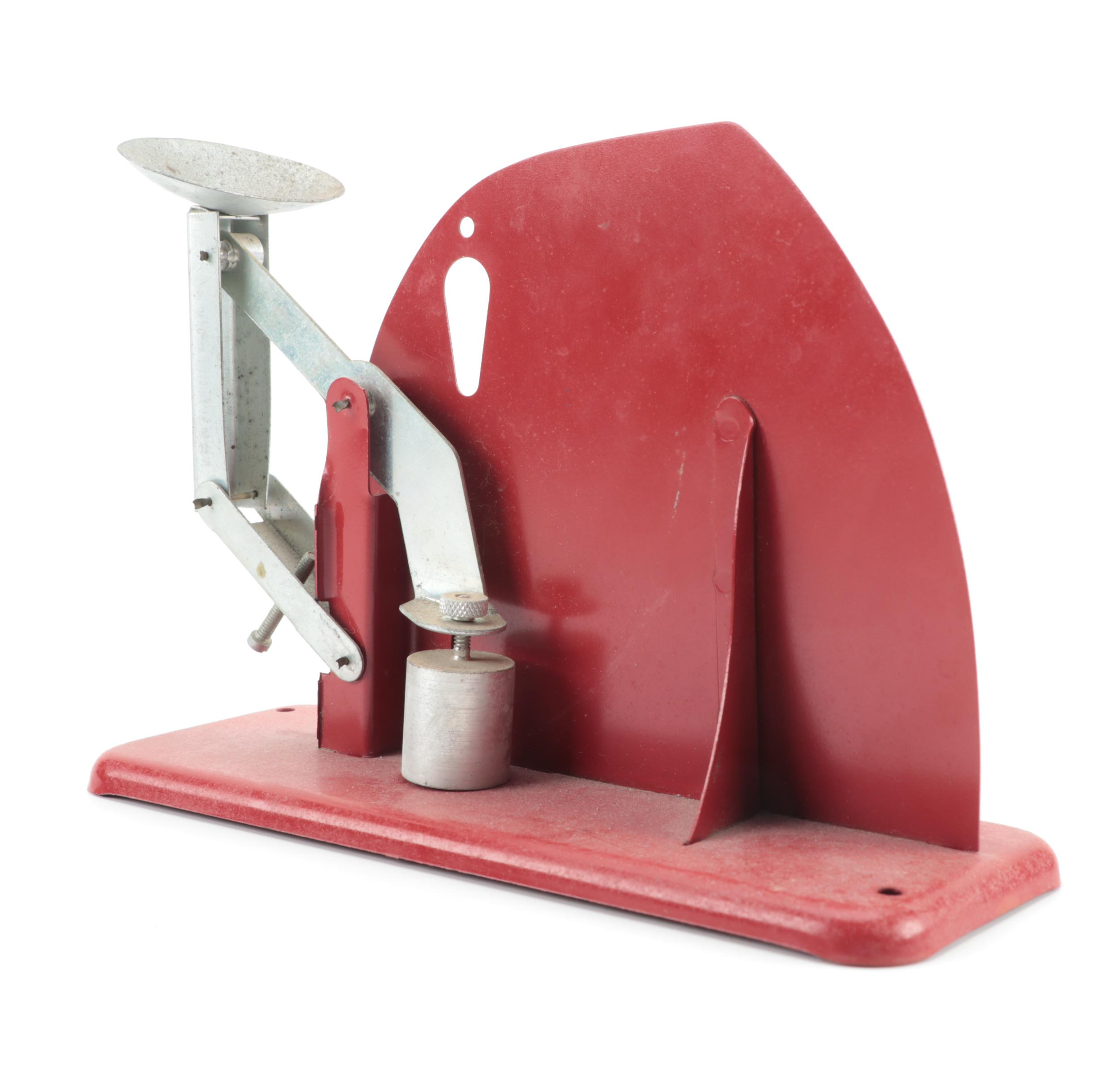 Jiffy-Way Red Metal Egg Scale, Vintage