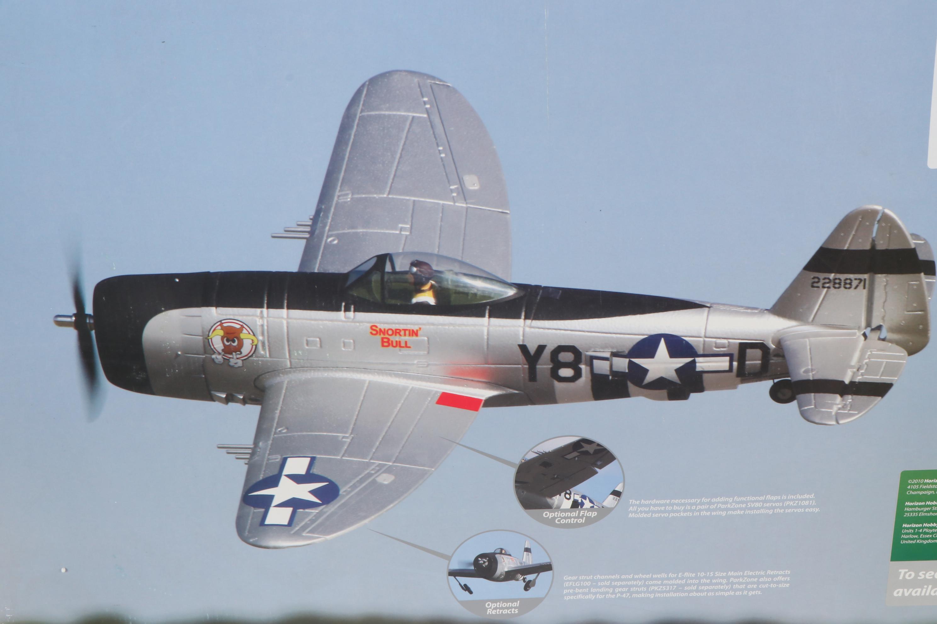 BNF Parkzone U.S. P-47D Thunderbolt Remote Control Model Airplane Kit