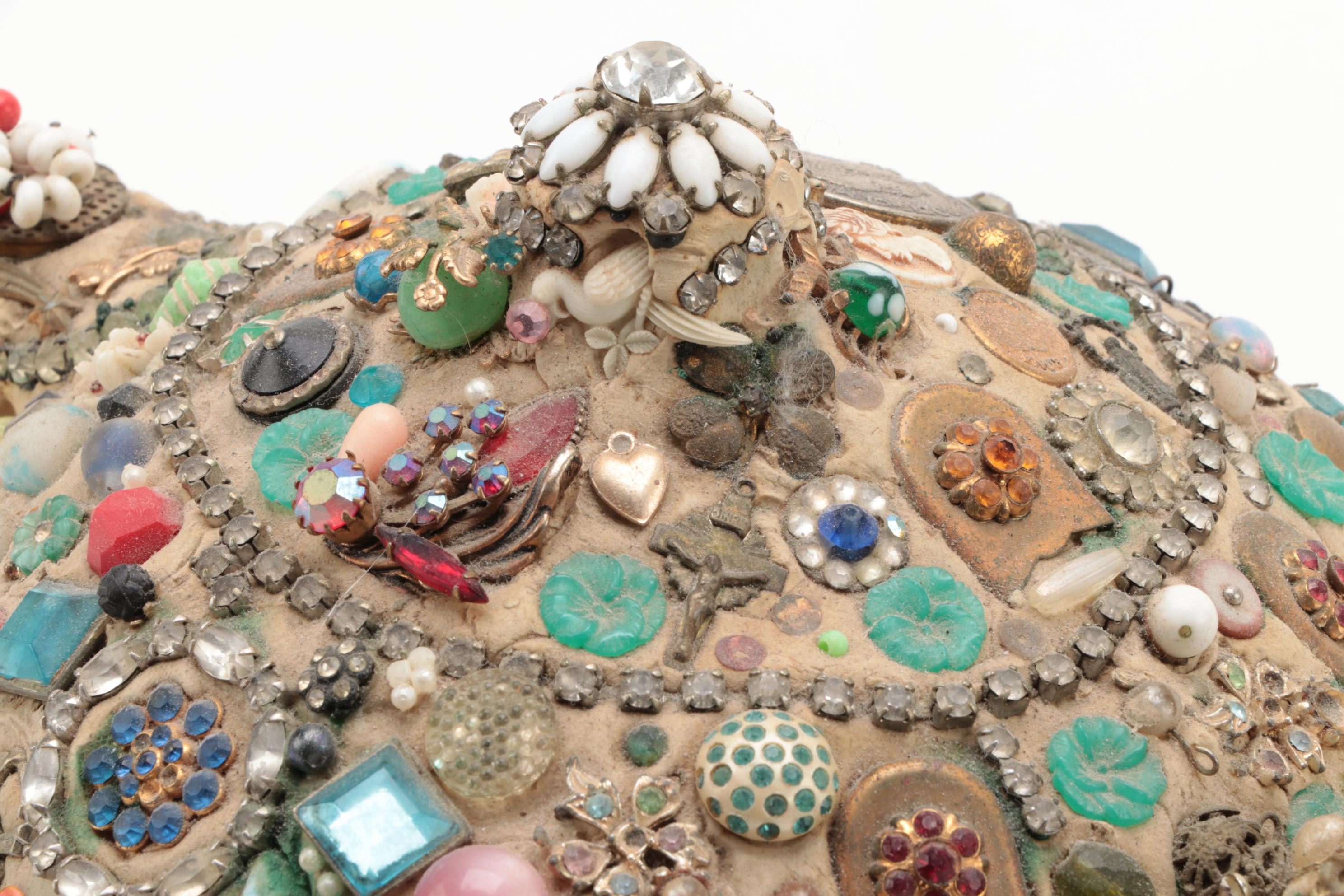 American Folk Art "Memory Jug" Decorative Teapot