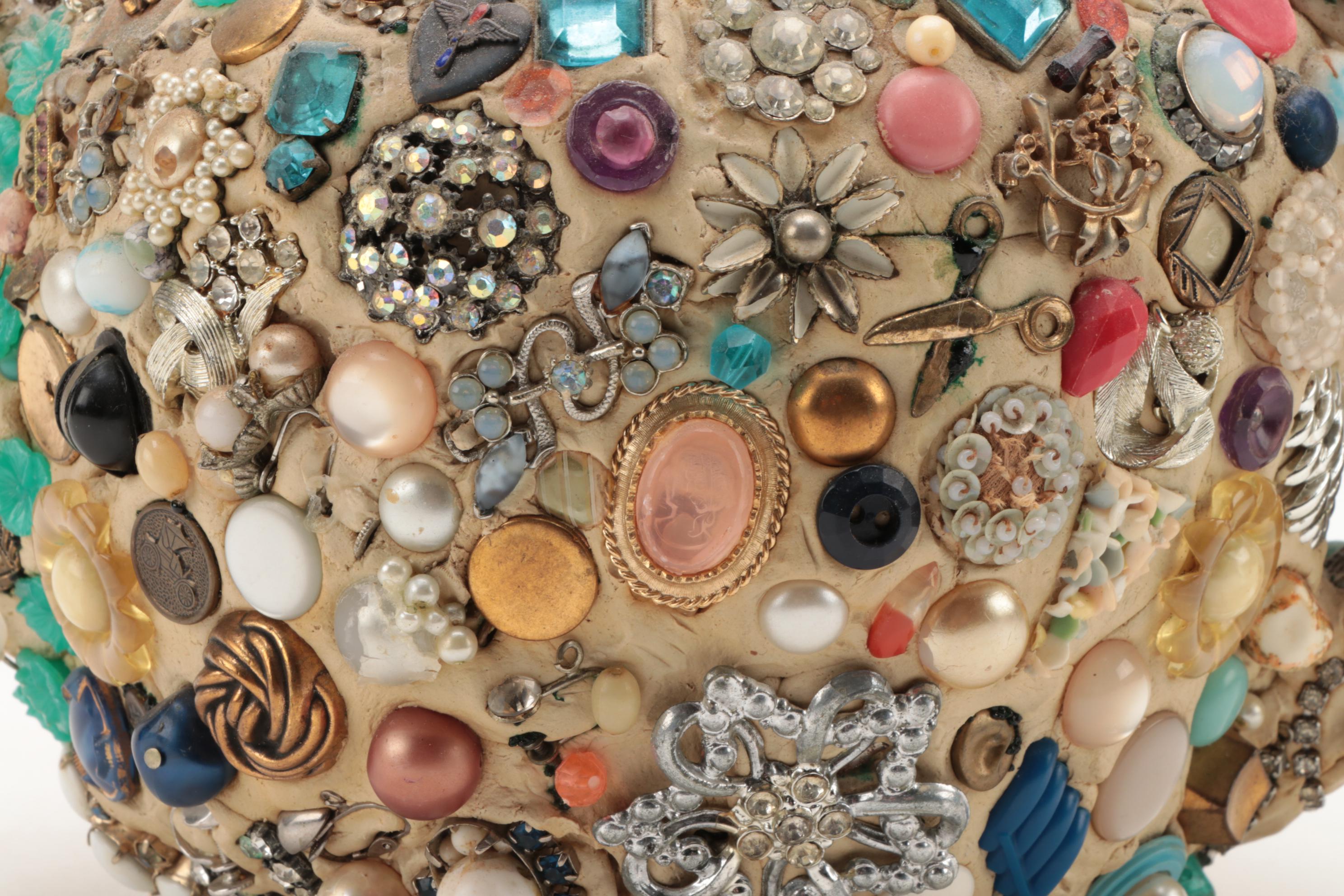 American Folk Art "Memory Jug" Decorative Teapot