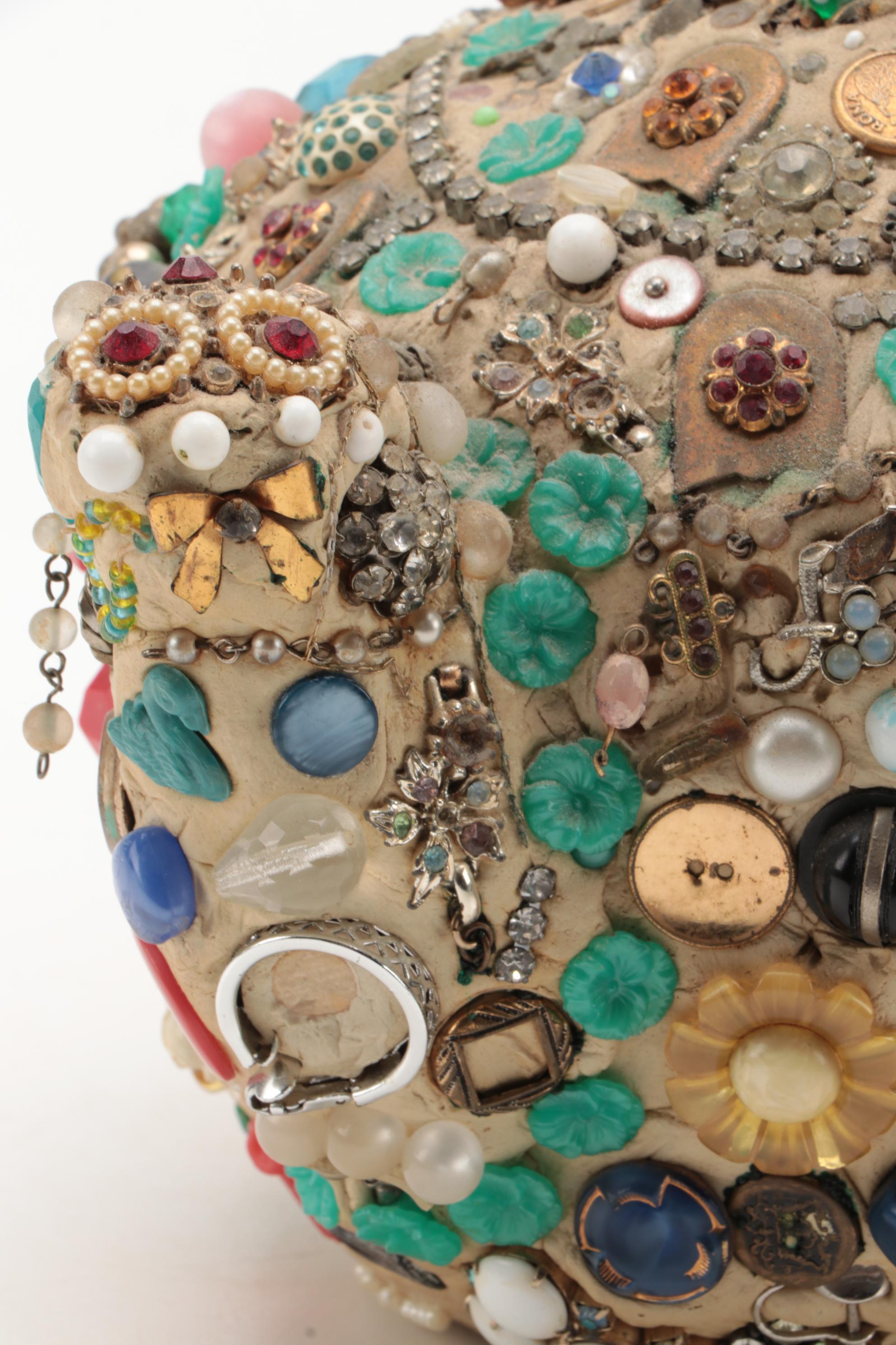 American Folk Art "Memory Jug" Decorative Teapot