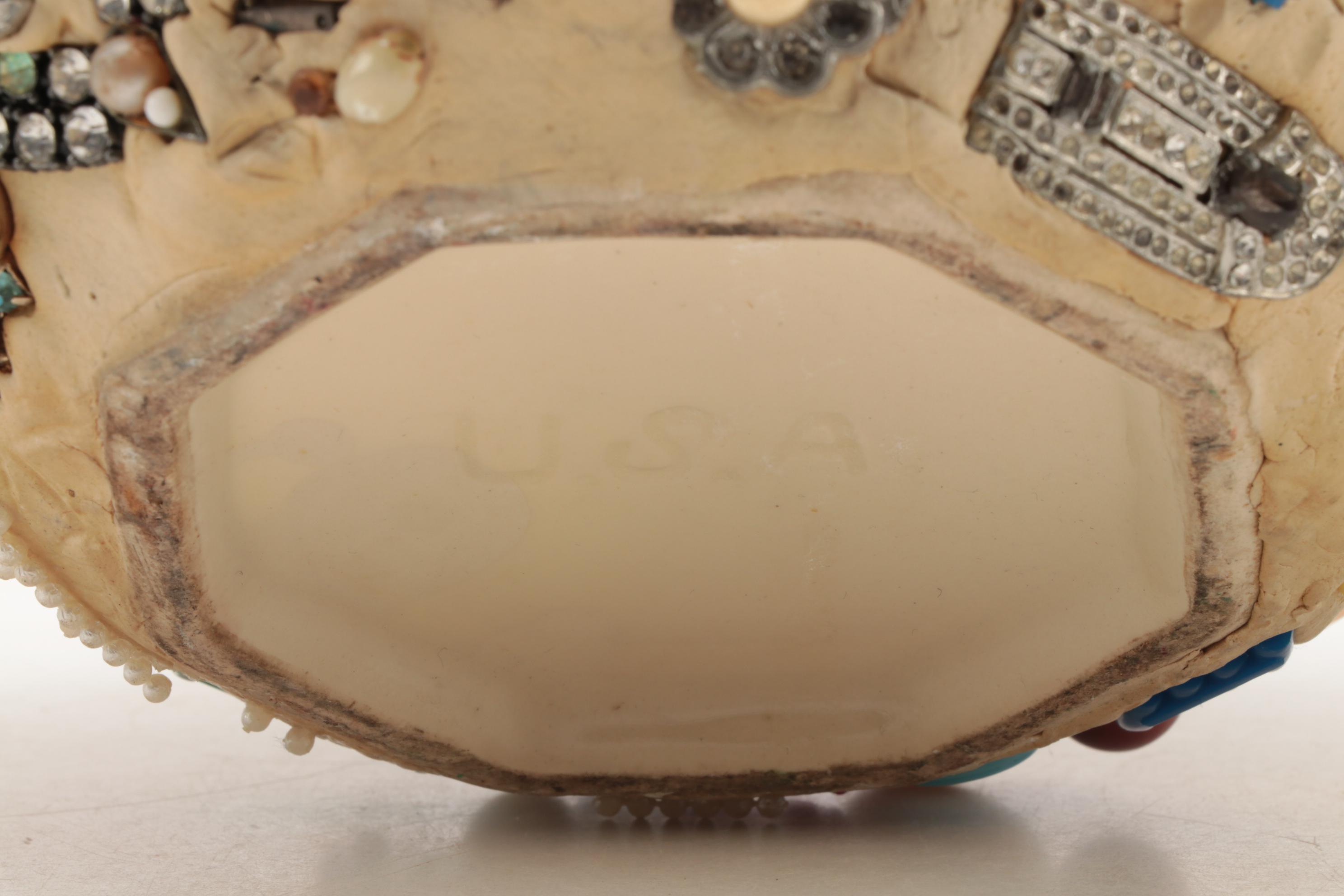 American Folk Art "Memory Jug" Decorative Teapot