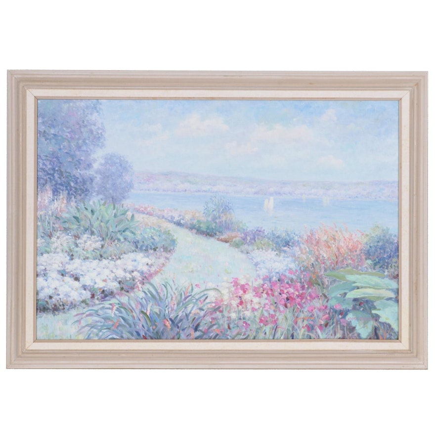 Ray Thomas Impressionist Style Landscape Oil Painting, 21st Century