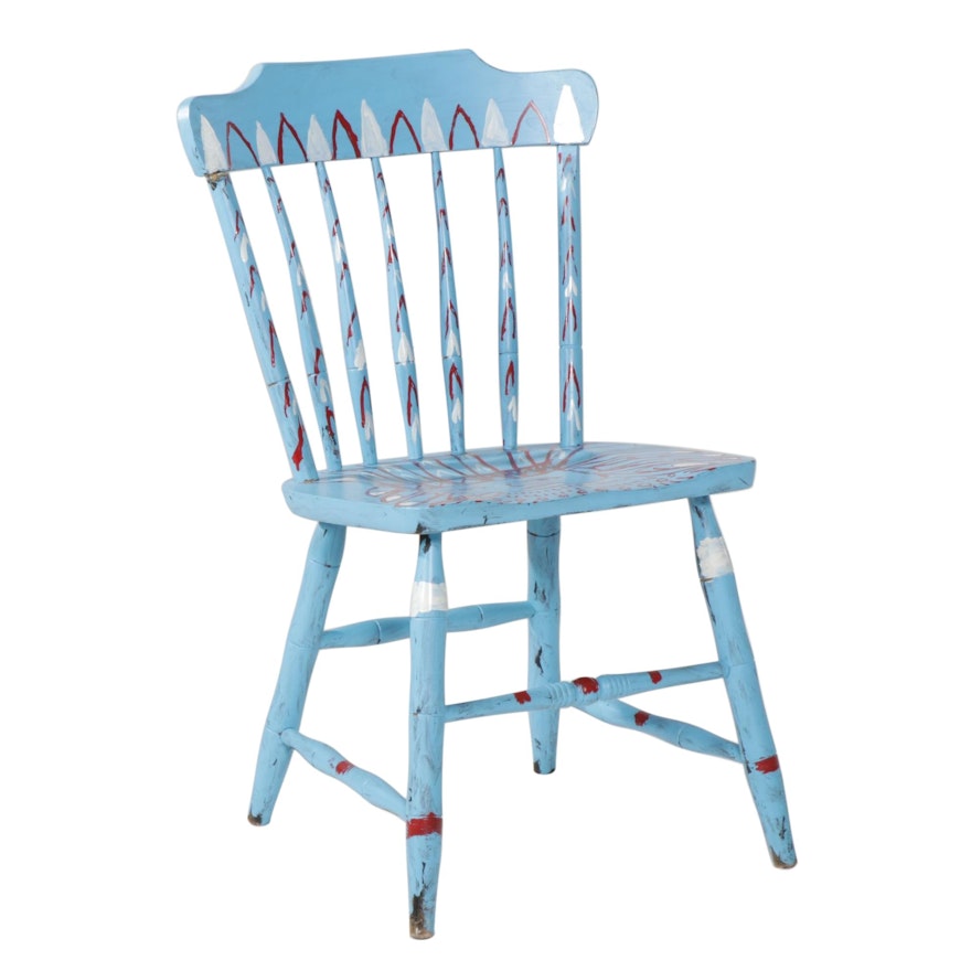 Rick Borg Hand Painted S. Bent & Bros Wood Side Chair, 2009