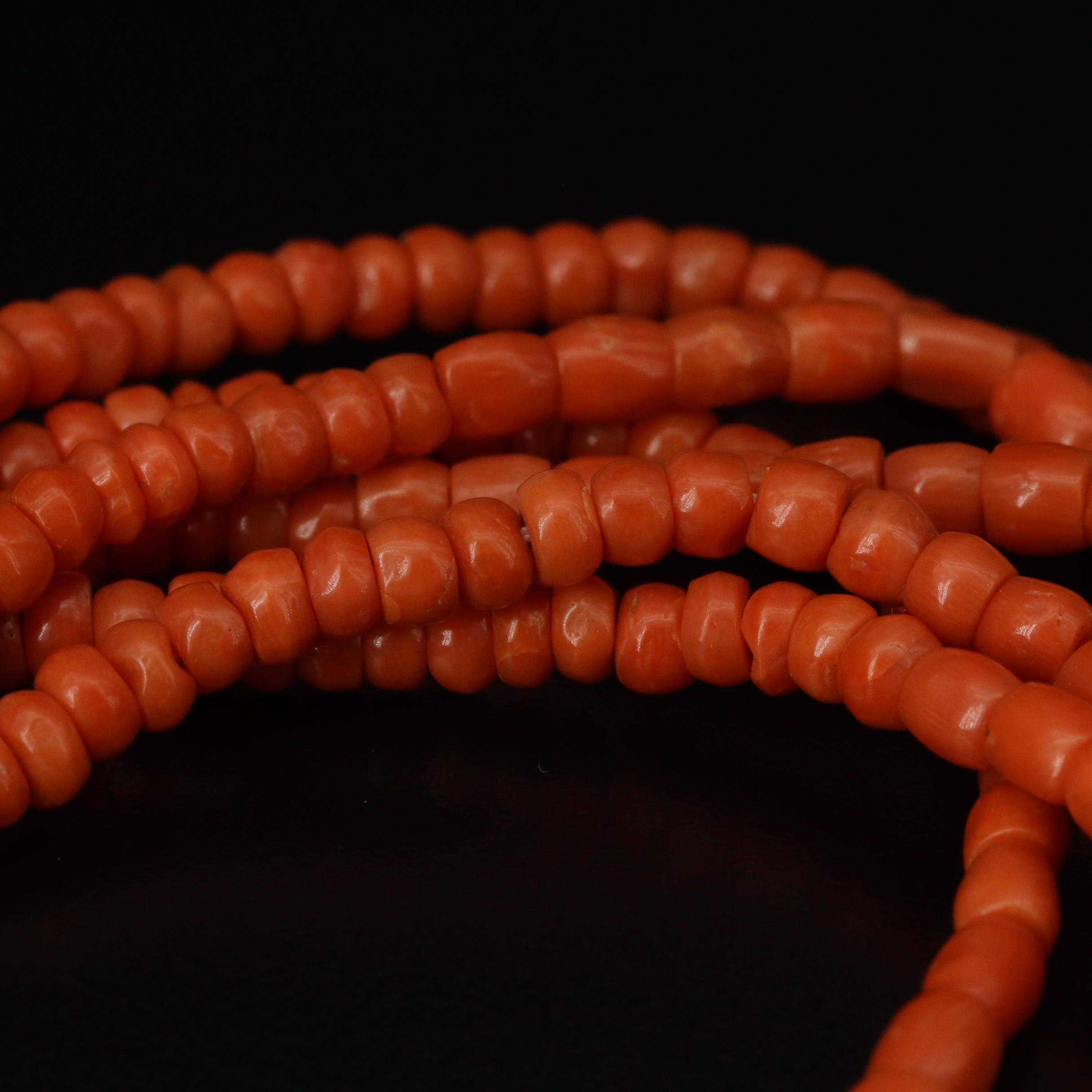 Coral Multi-Strand Bead Necklace