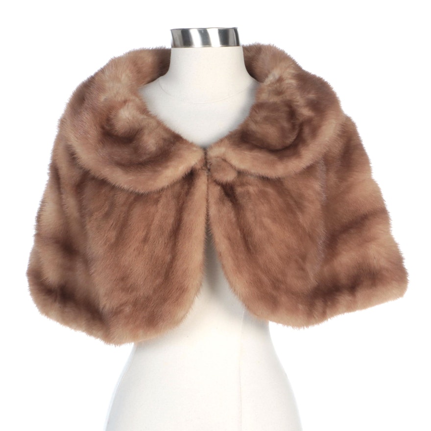 Mink Fur Capelet with Shawl Collar by Revillon