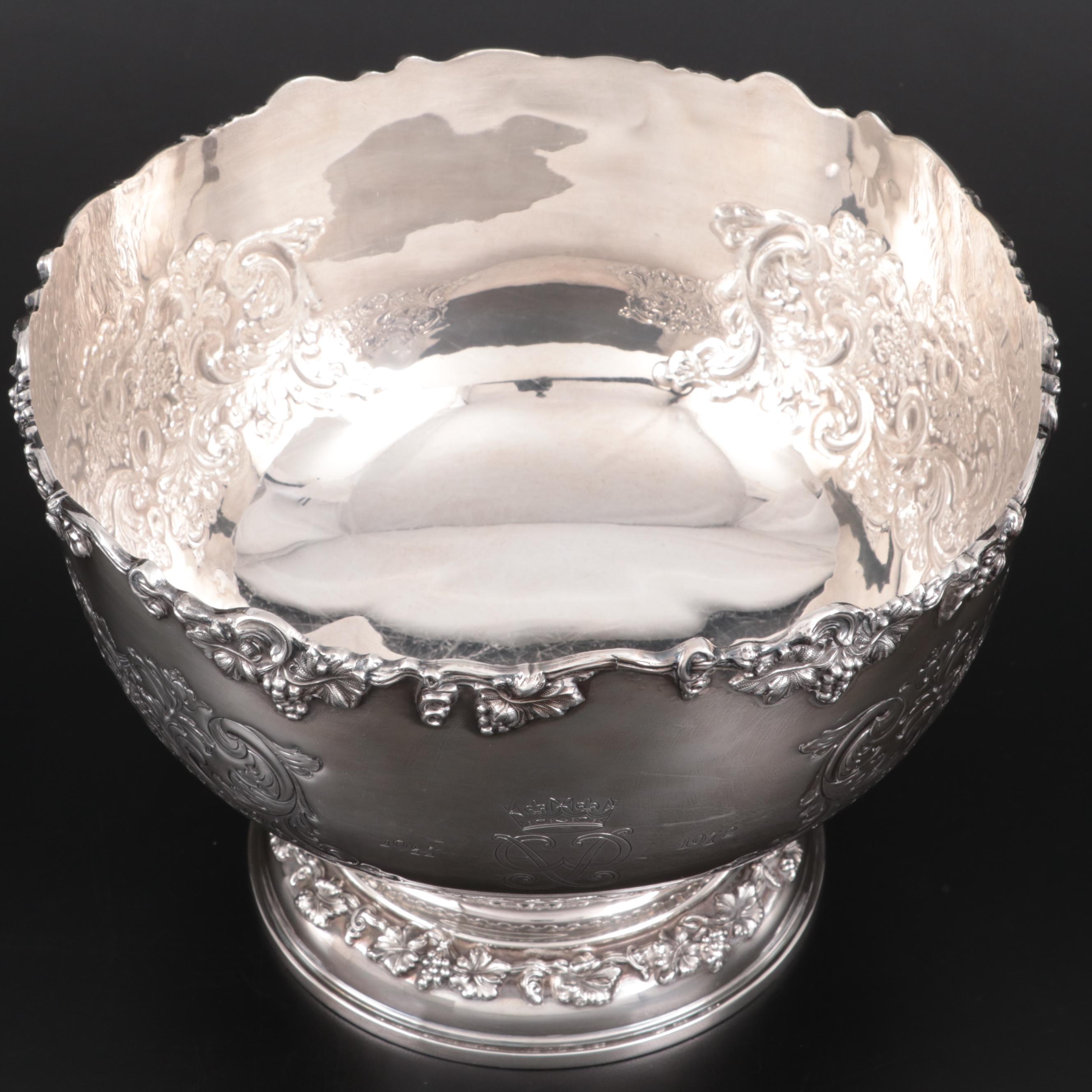 Garrard & Co. Sterling Silver Elizabeth II Wedding Anniversary Punch Set, 1972