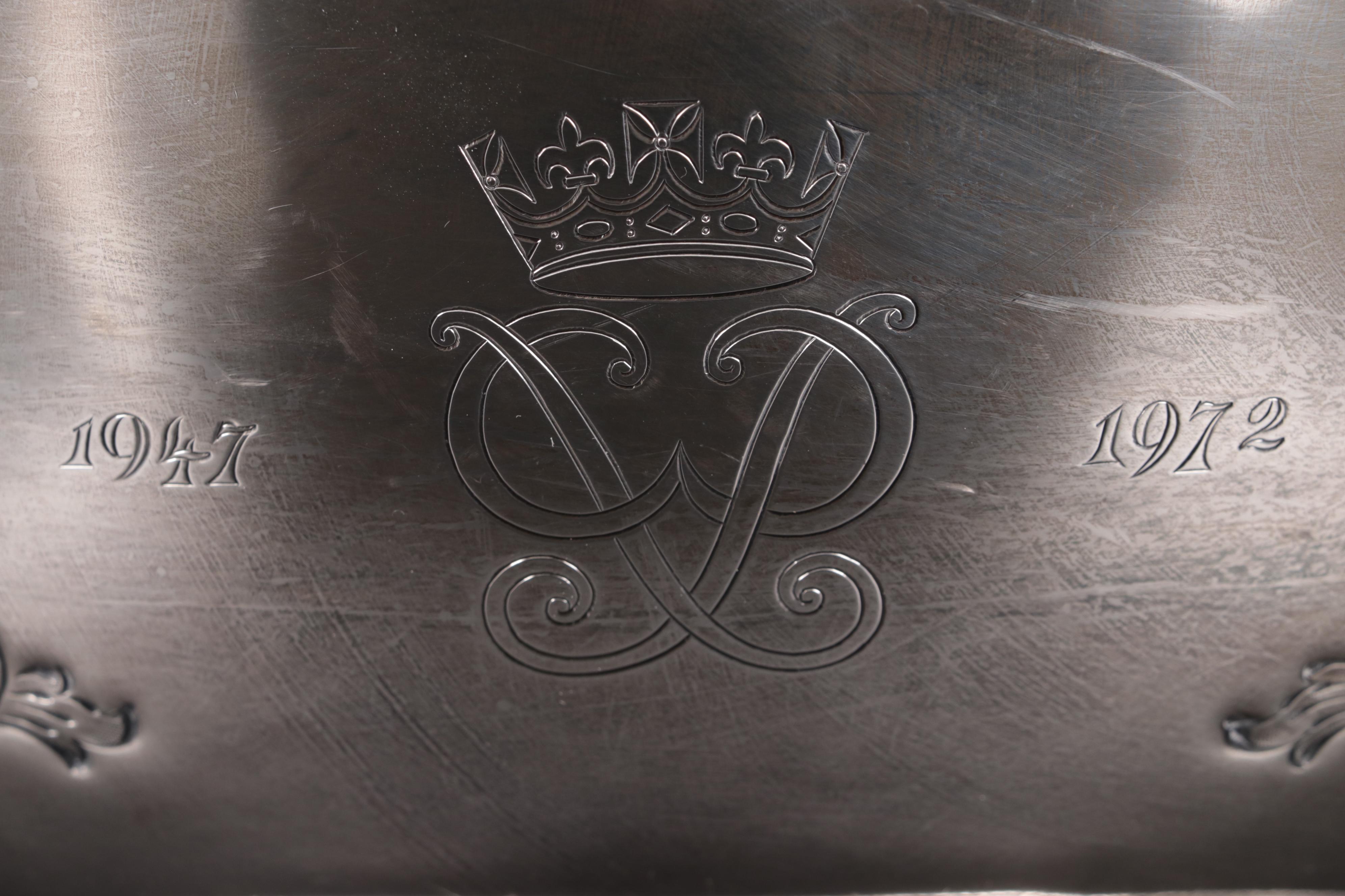 Garrard & Co. Sterling Silver Elizabeth II Wedding Anniversary Punch Set, 1972