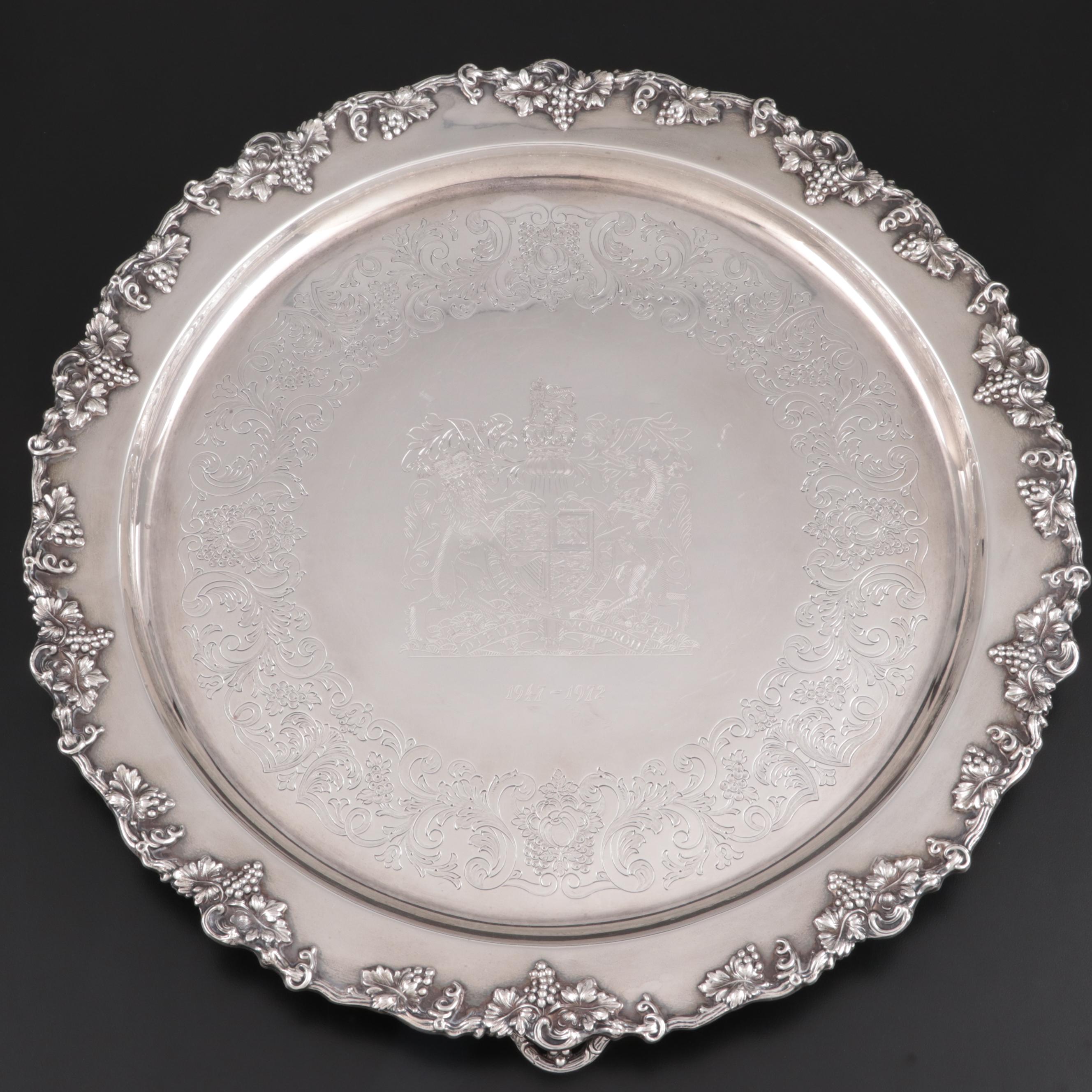 Garrard & Co. Sterling Silver Elizabeth II Wedding Anniversary Punch Set, 1972