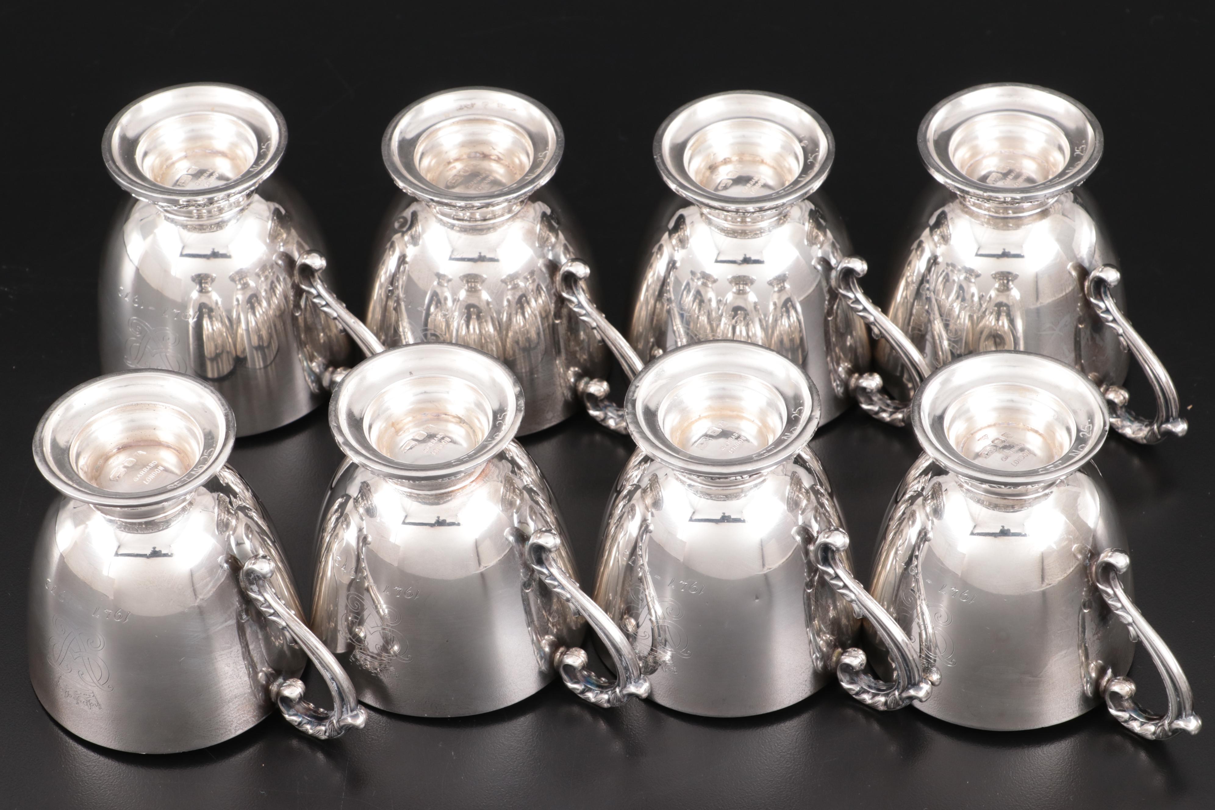Garrard & Co. Sterling Silver Elizabeth II Wedding Anniversary Punch Set, 1972