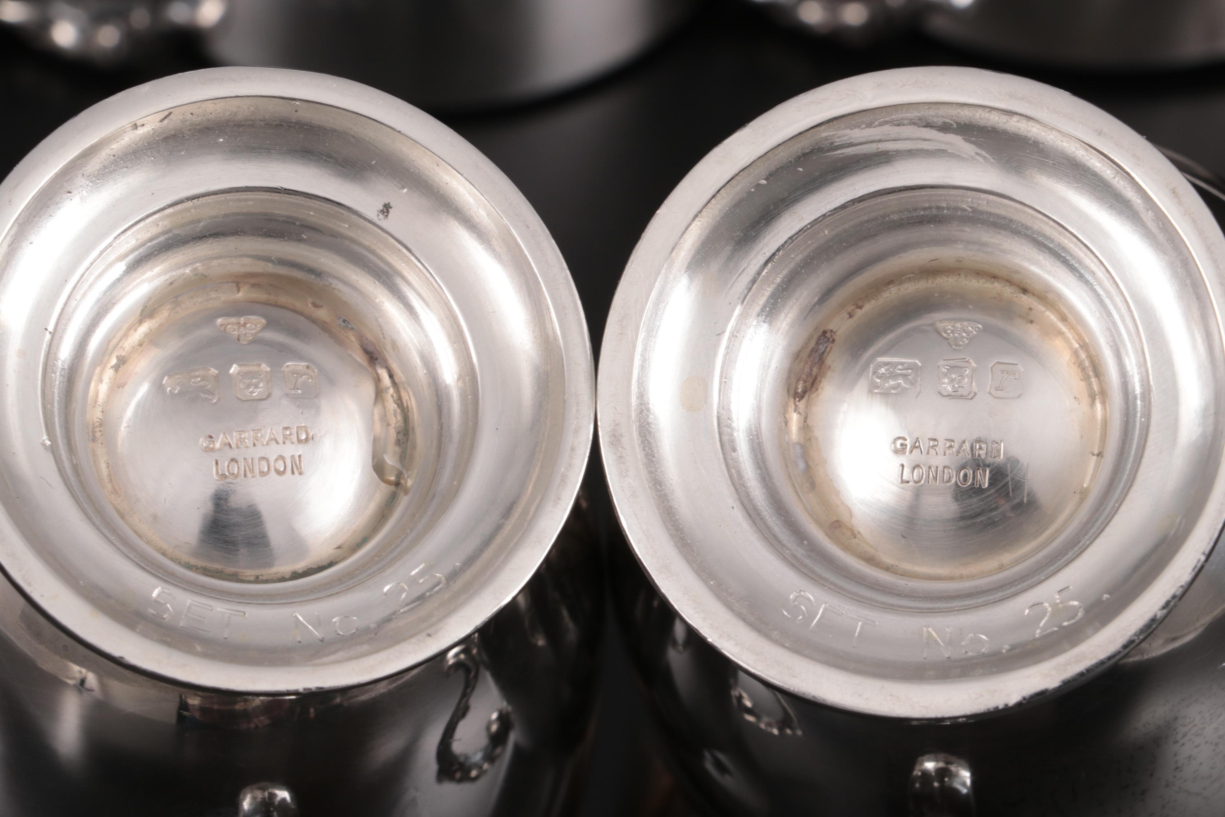 Garrard & Co. Sterling Silver Elizabeth II Wedding Anniversary Punch Set, 1972