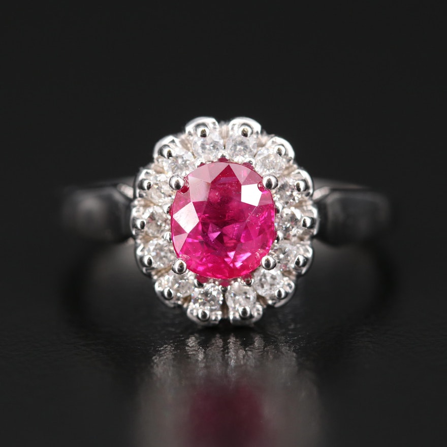 14K 1.18 CT Ruby and Diamond Ring