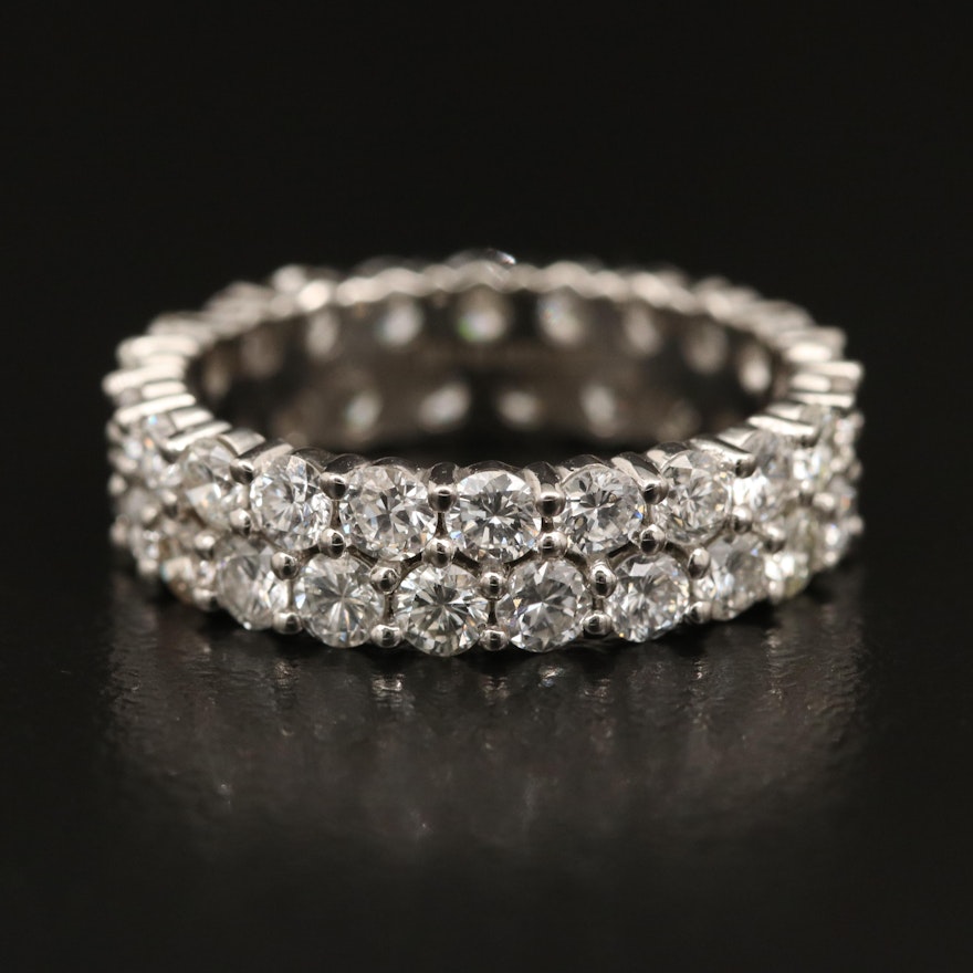 Platinum Double Row 3.00 CTW Diamond Eternity Band