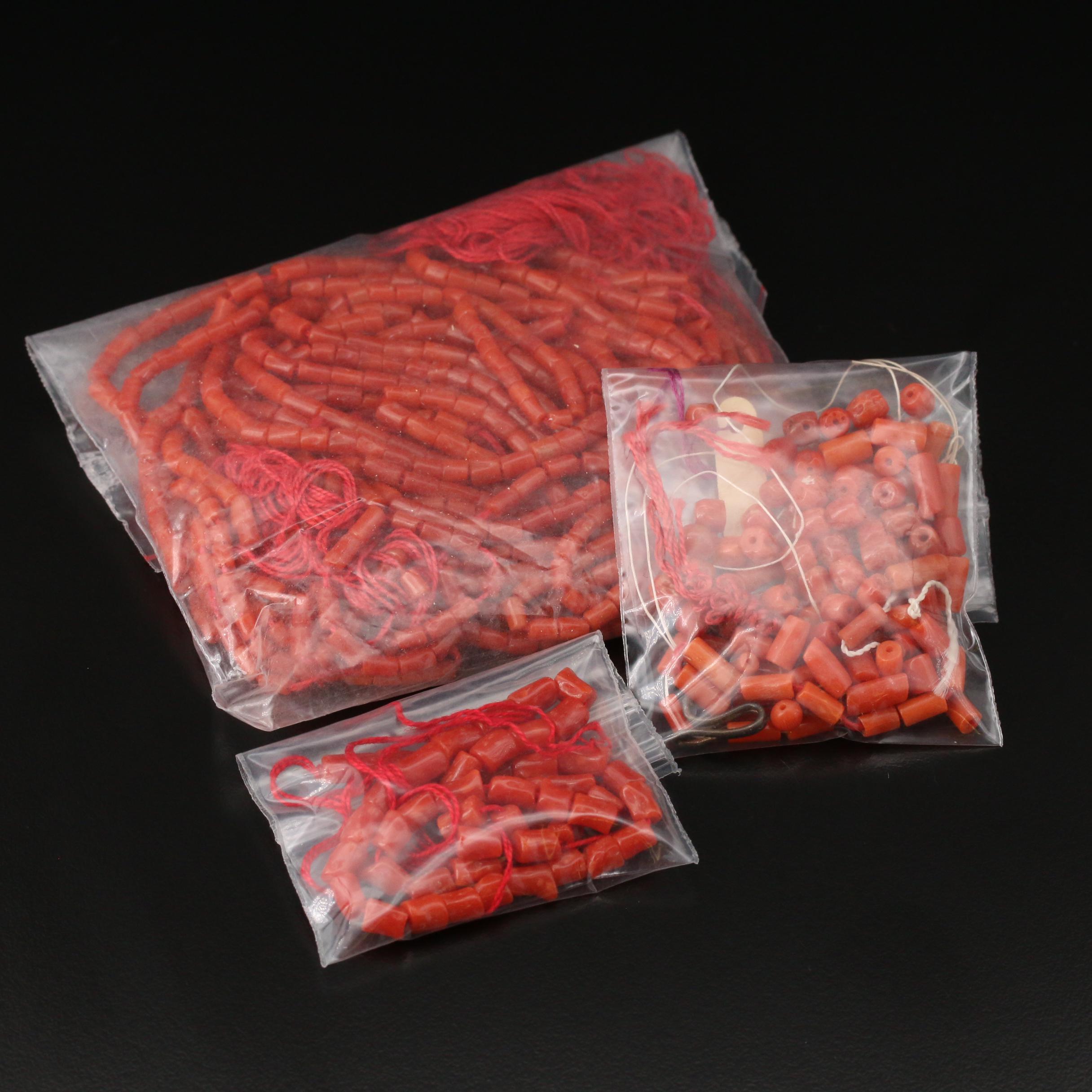 Loose Coral Beads and Hanks