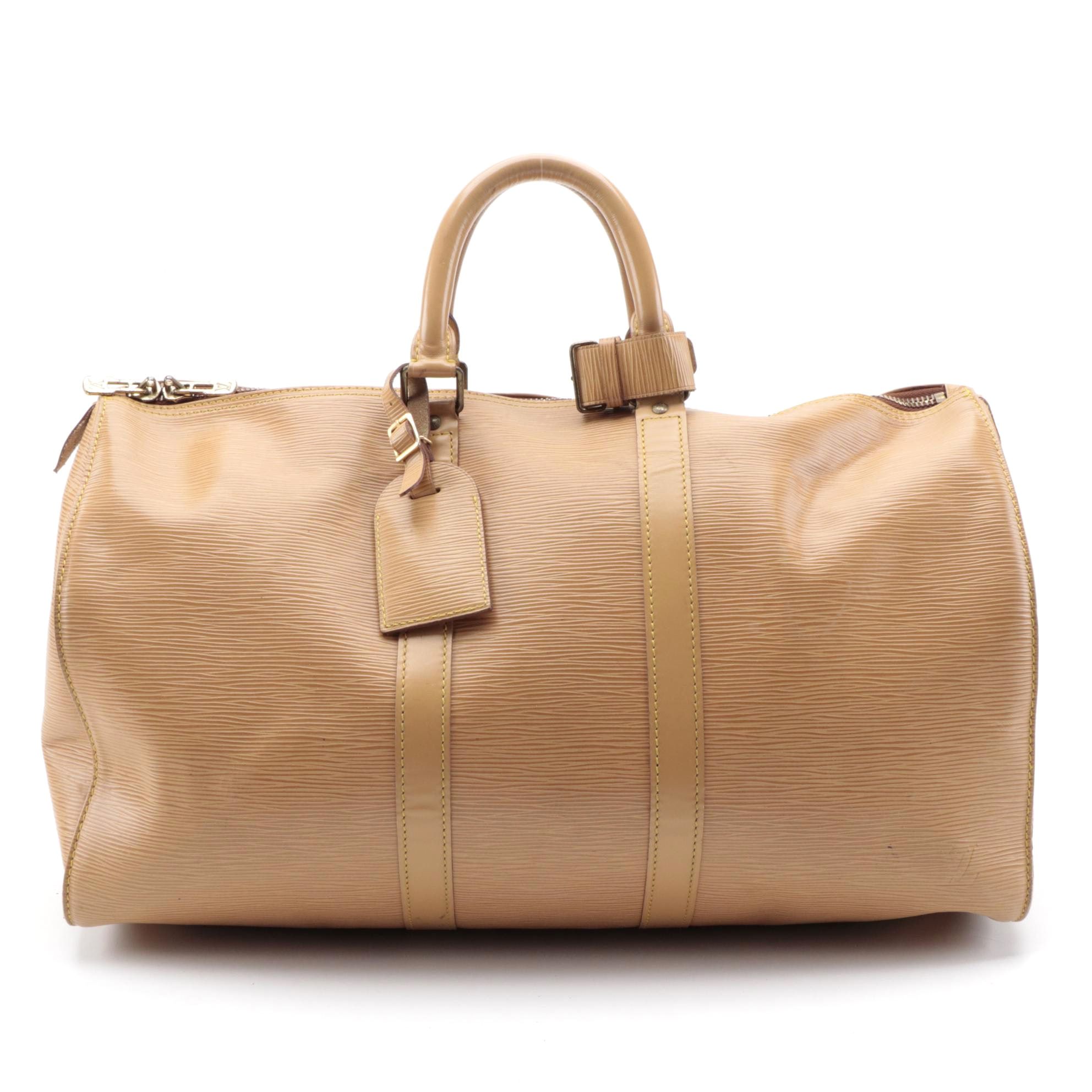 Modified Louis Vuitton Keepall 45 in Winnipeg Sable Epi Leather