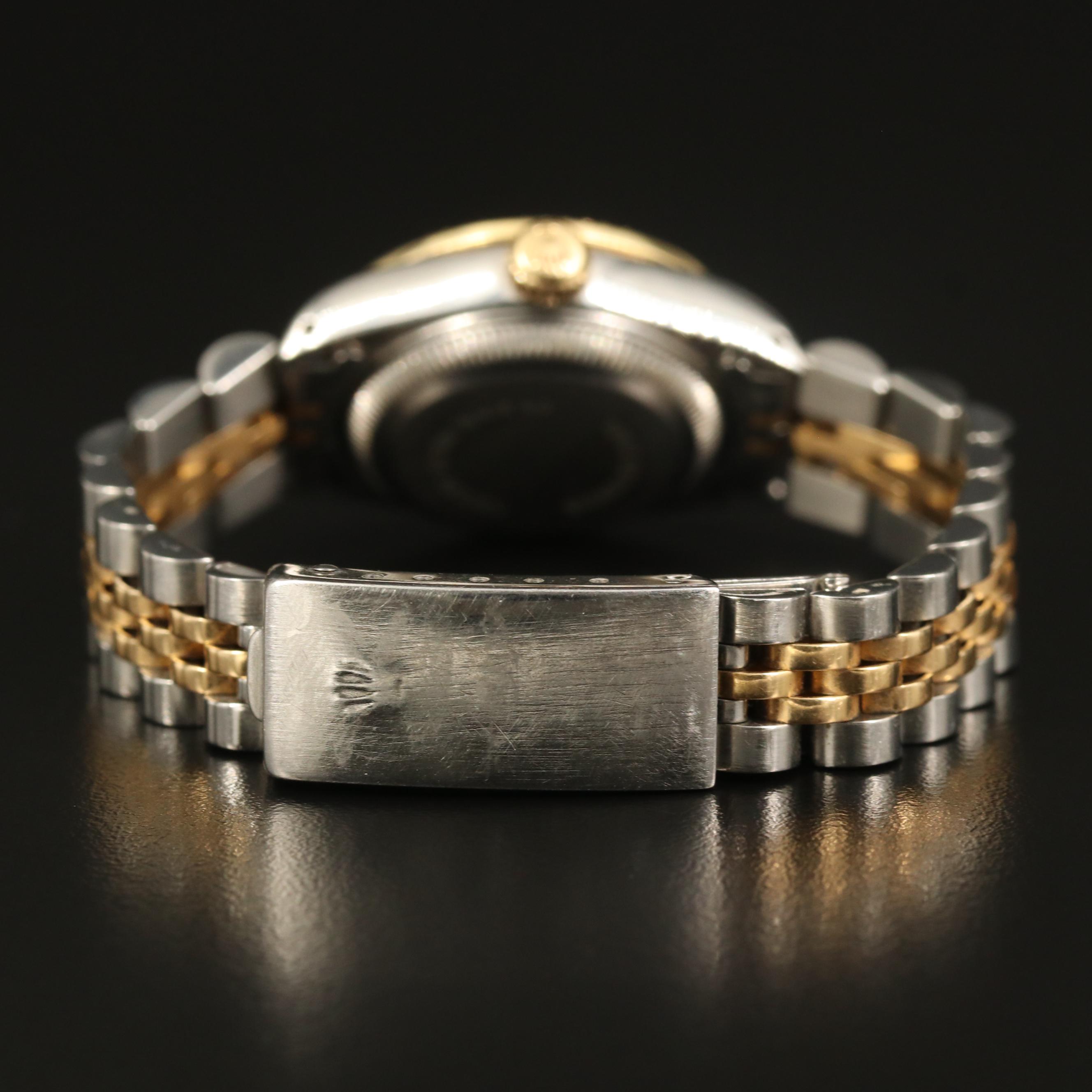 1985 Rolex Date Diamond Bezel 18K Gold and Stainless Steel Automatic Watch